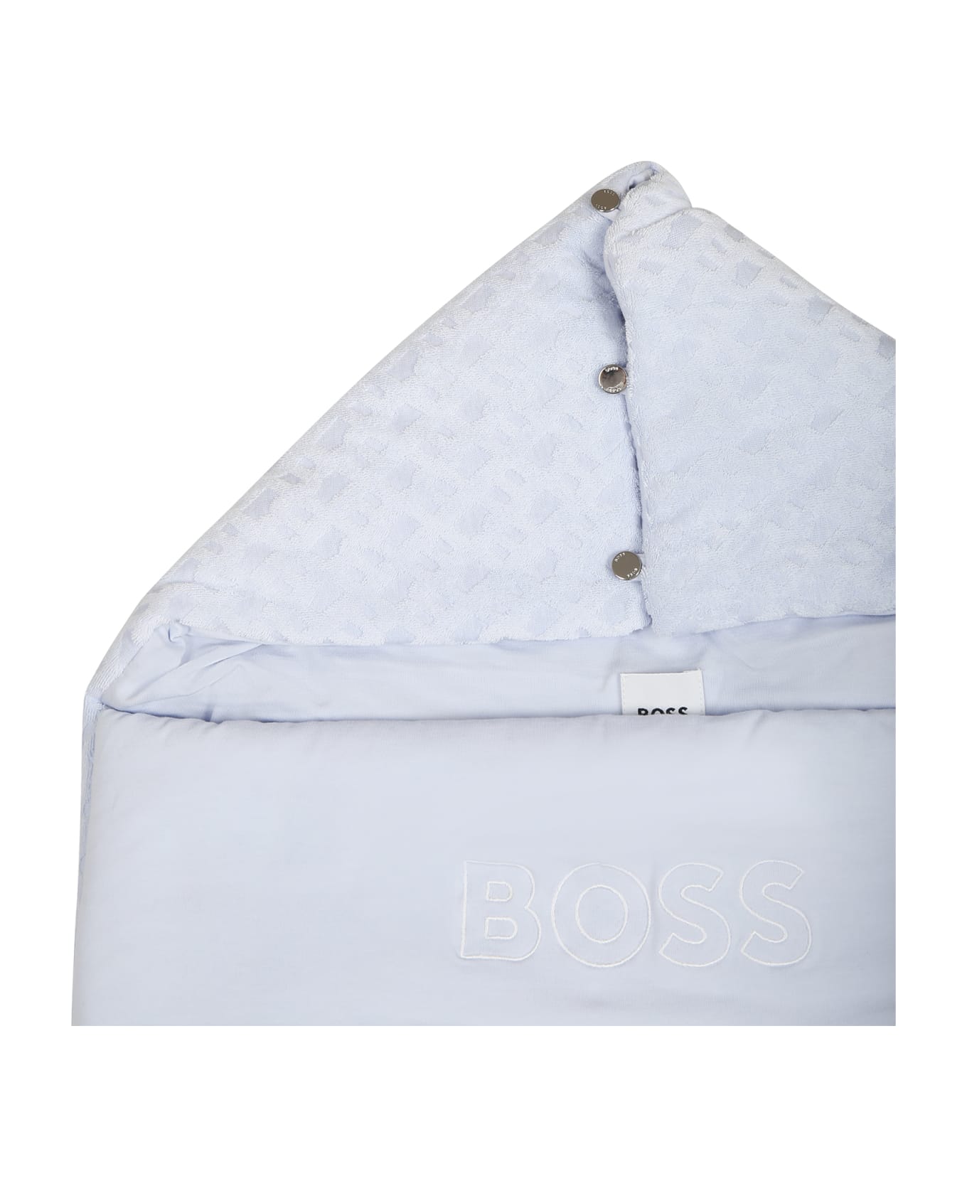 Hugo Boss Light Blue Sleeping Bag For Baby Boy With Logo - Light Blue