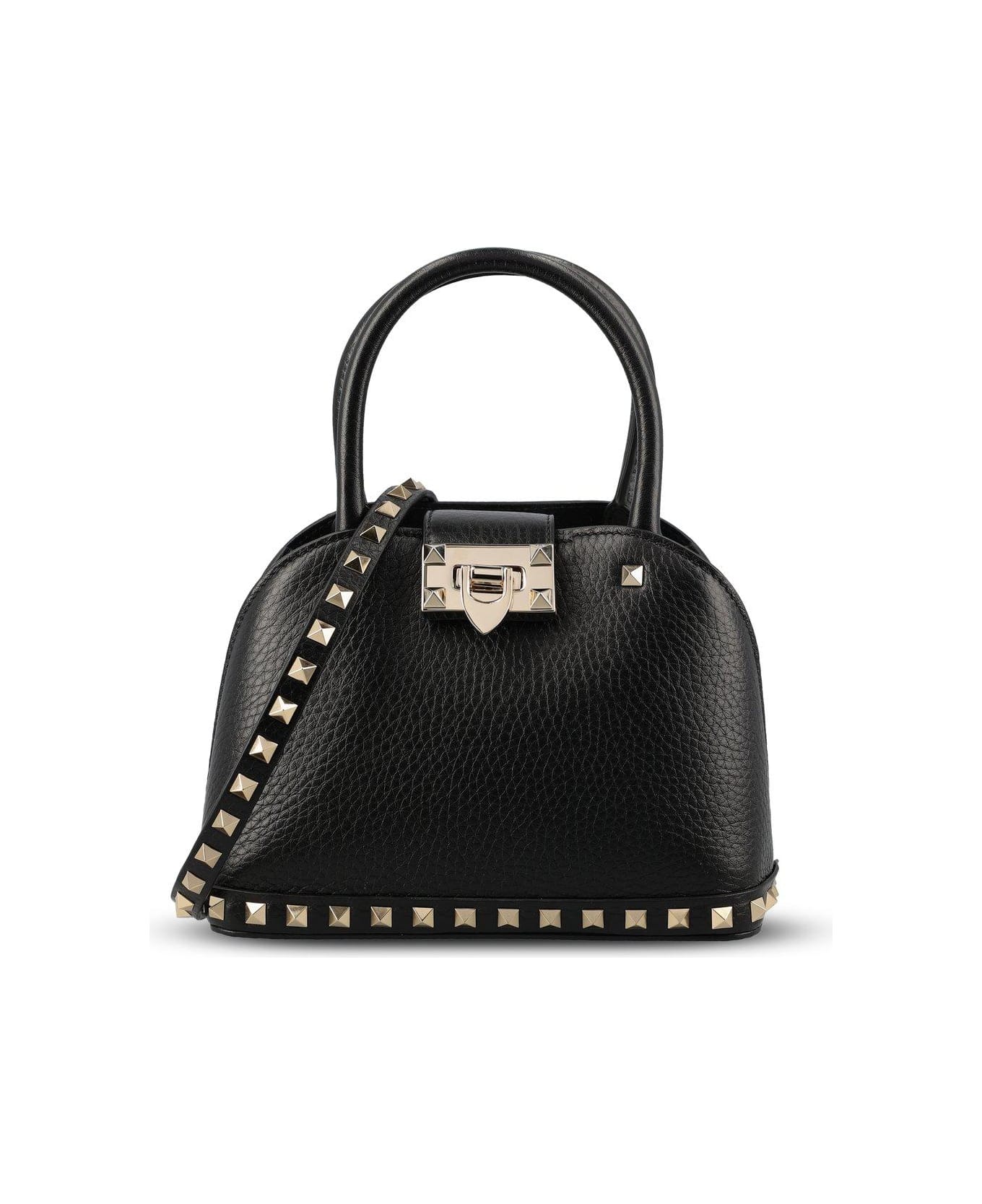 Valentino Garavani Garavani Rockstud Foldover Top Tote Bag - Black