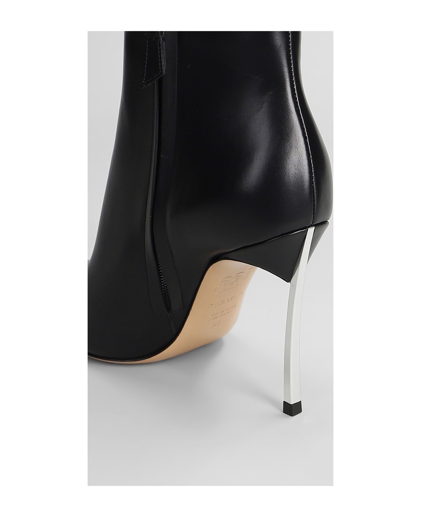Casadei Blade High Heels Ankle Boots In Black Leather - black