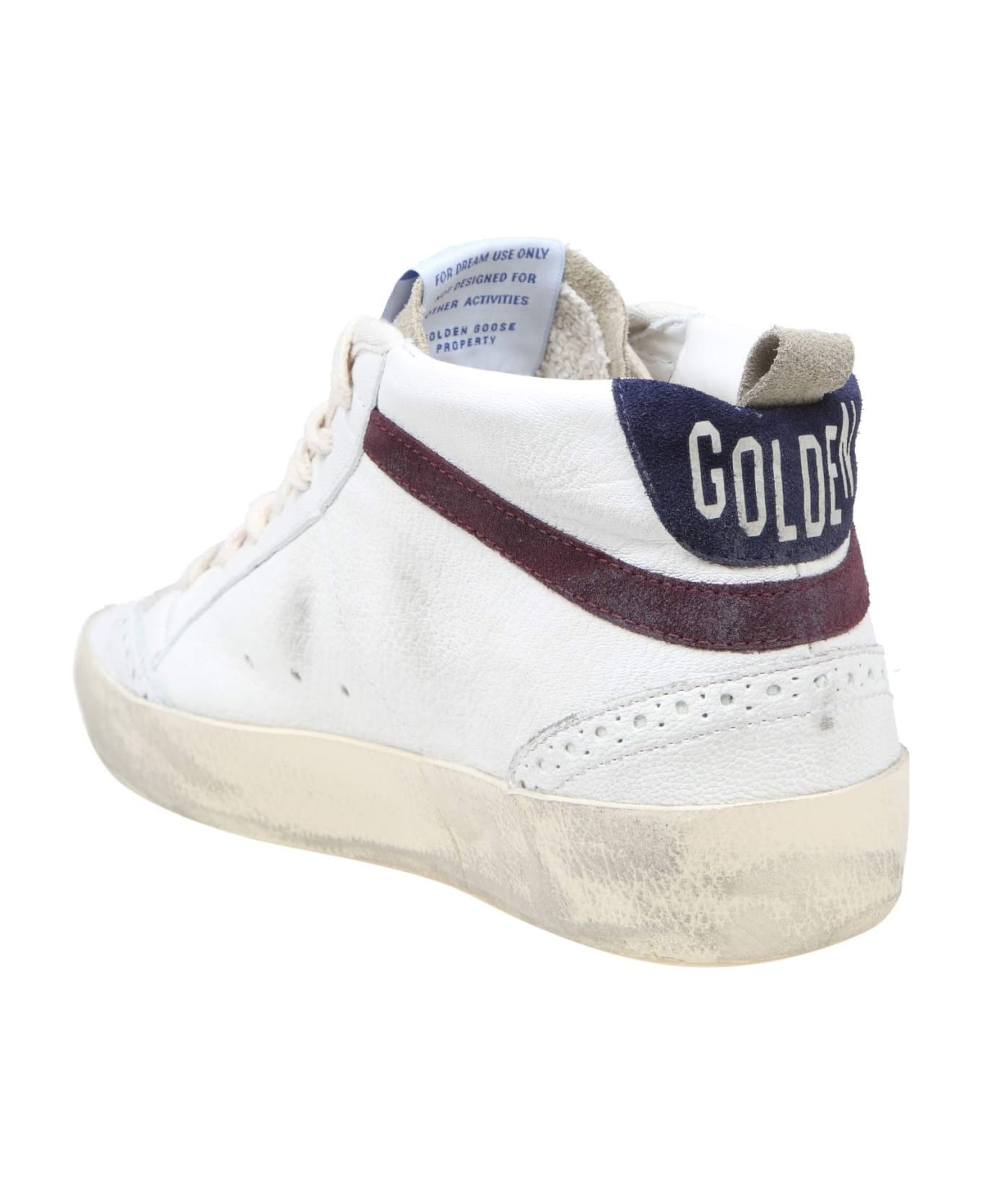 Golden Goose Mid Star Sneakers In White Leather - Bianco