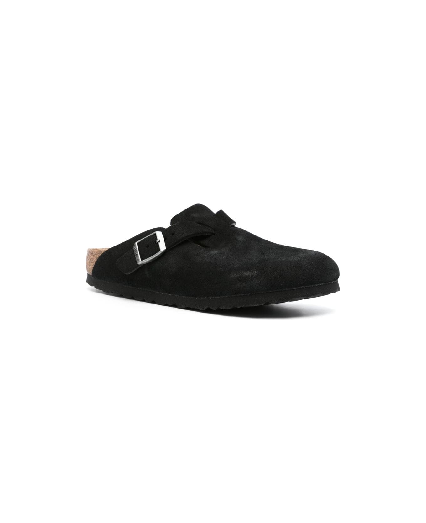 Birkenstock Boston Suede Leather Slippers - Black