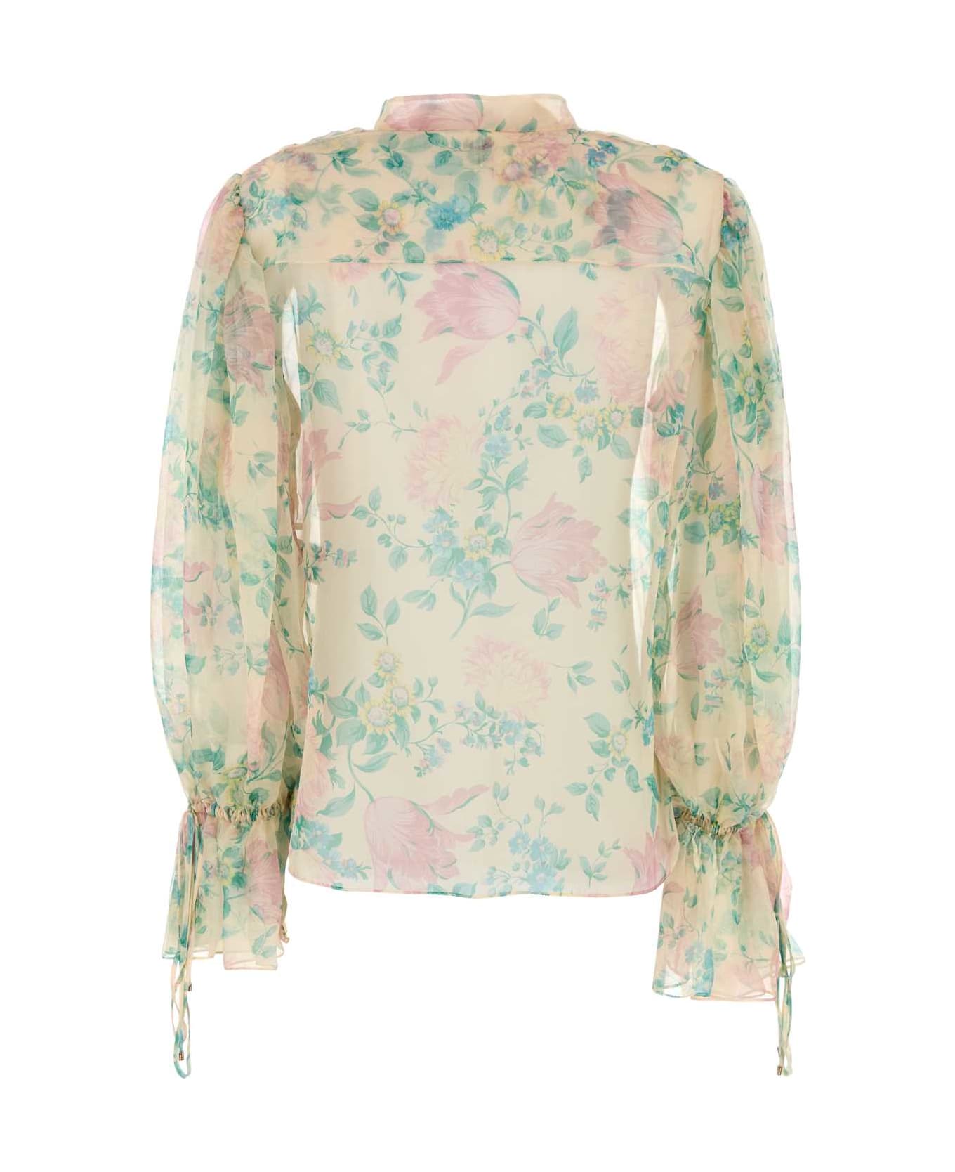 Chloé Printed Muslin Blouse - SEEDPEARLBEIGE