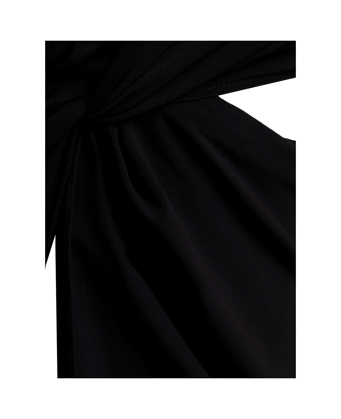 Monot Woman's Jersey Black Asymmetrical Dress With Cut Out Details - Black