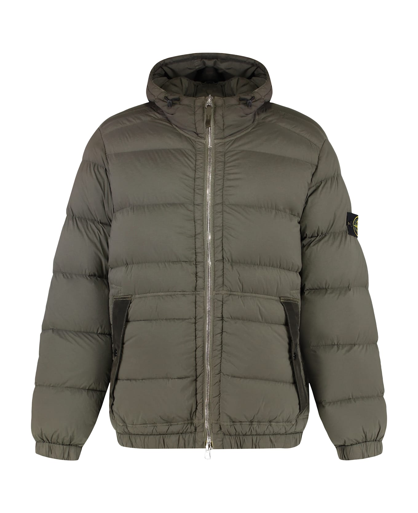 Stone Island Hooded Short Down Jacket - green