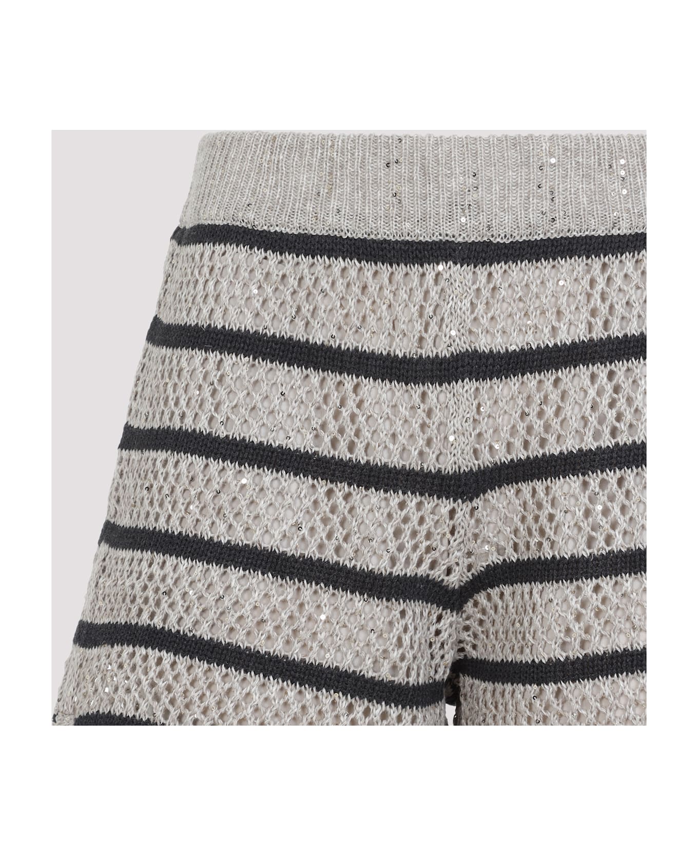 Brunello Cucinelli Striped Knit Bermuda - Beige Freddo