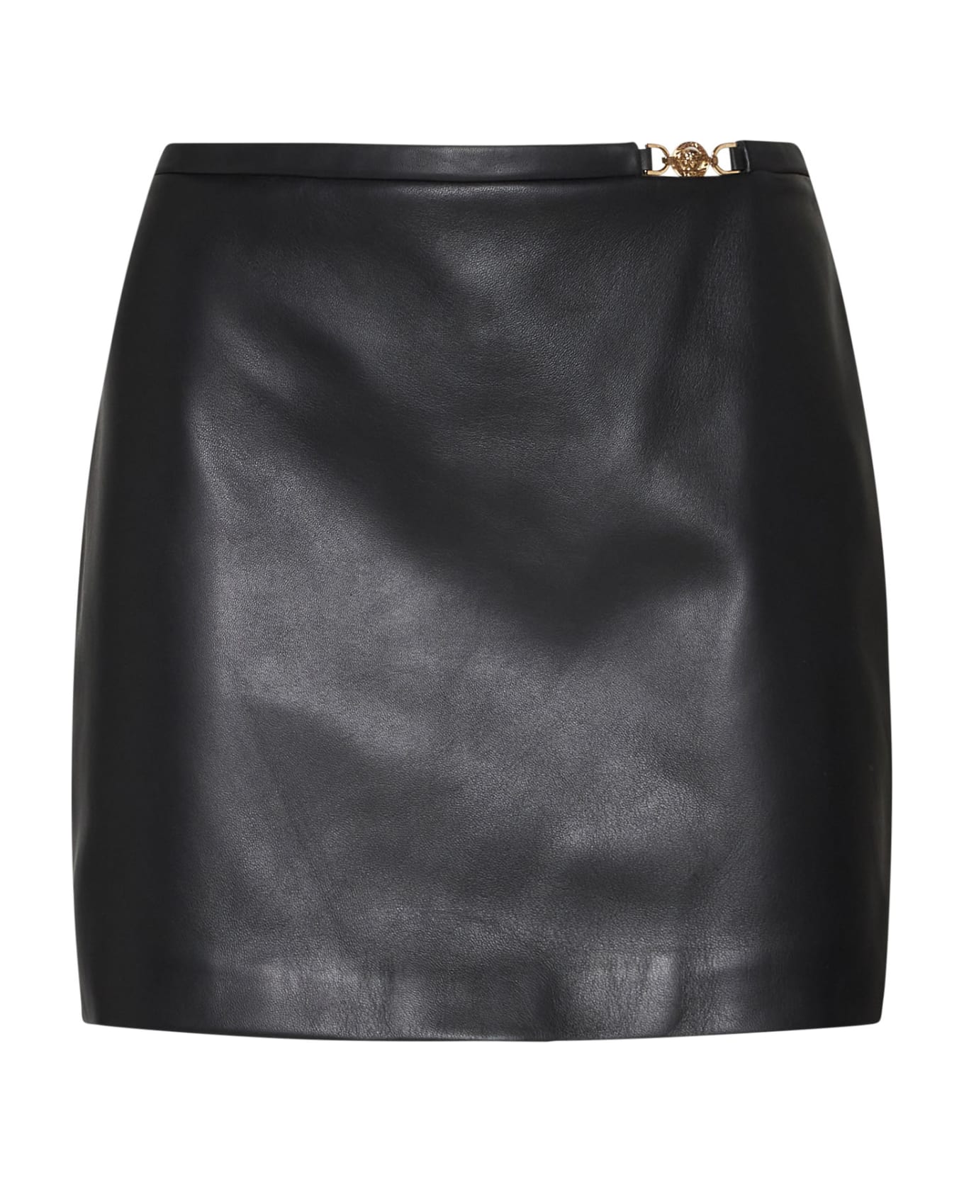 Versace Leather Mini Skirt - Black スカート