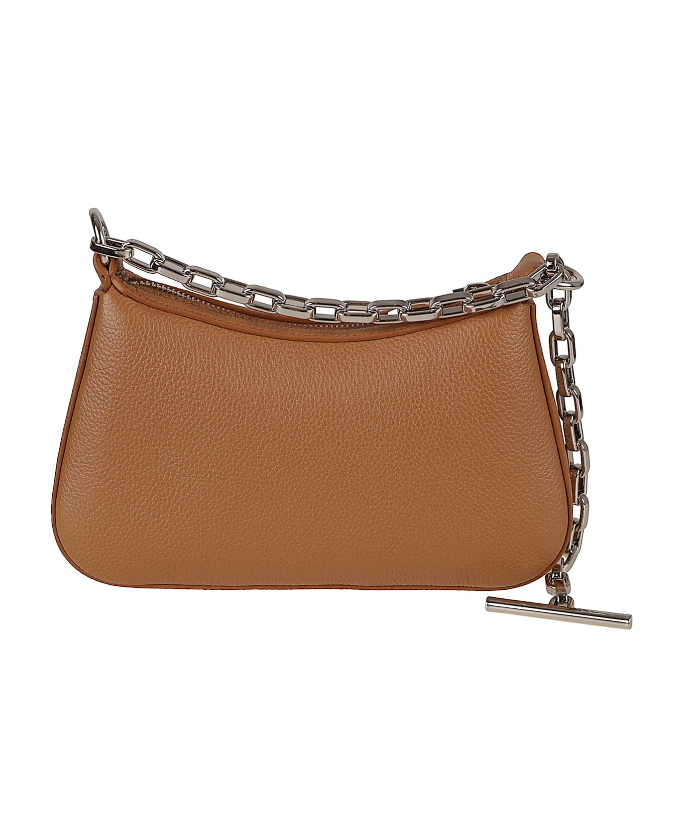 Alexander McQueen Mini T-buckle Clutch - PECAN/SILVER