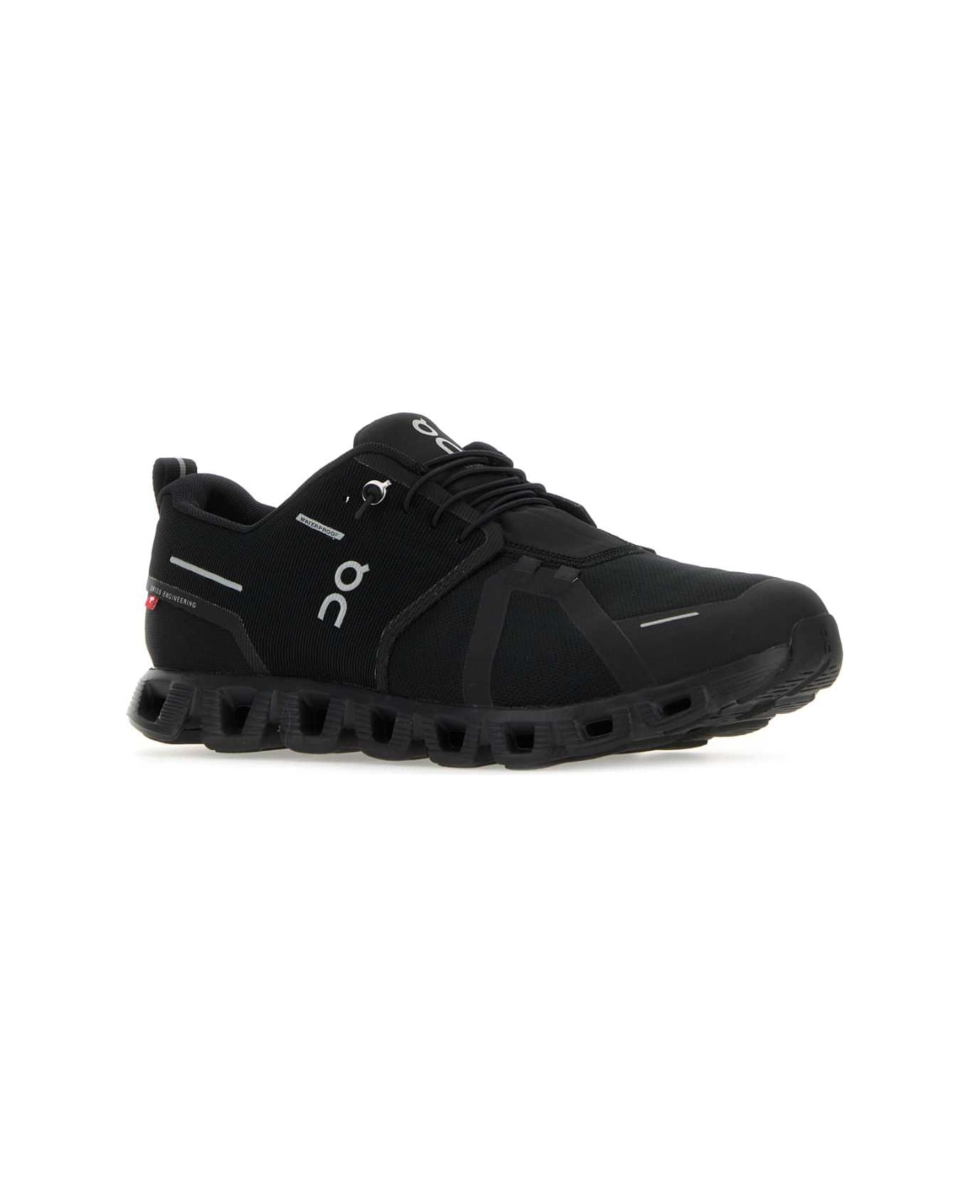 ON Black Mesh Cloud 5 Waterproof Sneakers - ALLBLACK