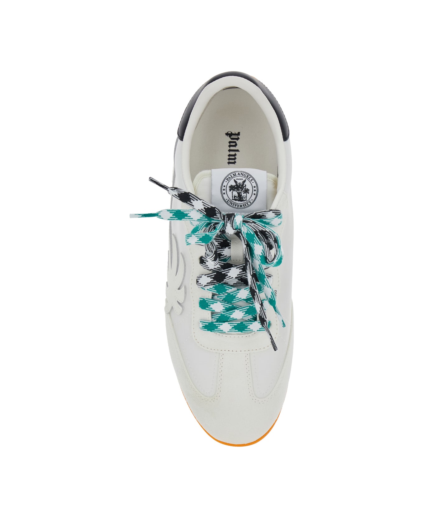 Palm Angels 
pa 5
 White Low Top Sneakers With Logo Patch On The Tongue And Contrasting Heel With Logo In Leather Man - White スニーカー