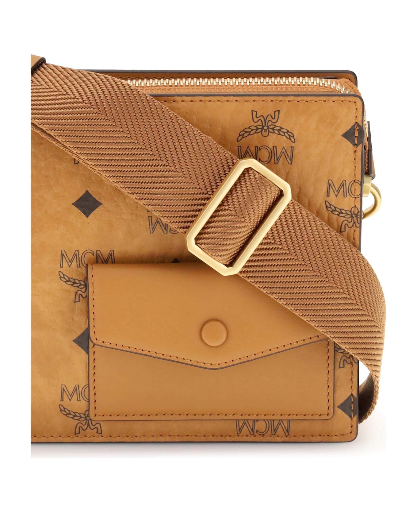 MCM Aren Canvas Shoulder Bag