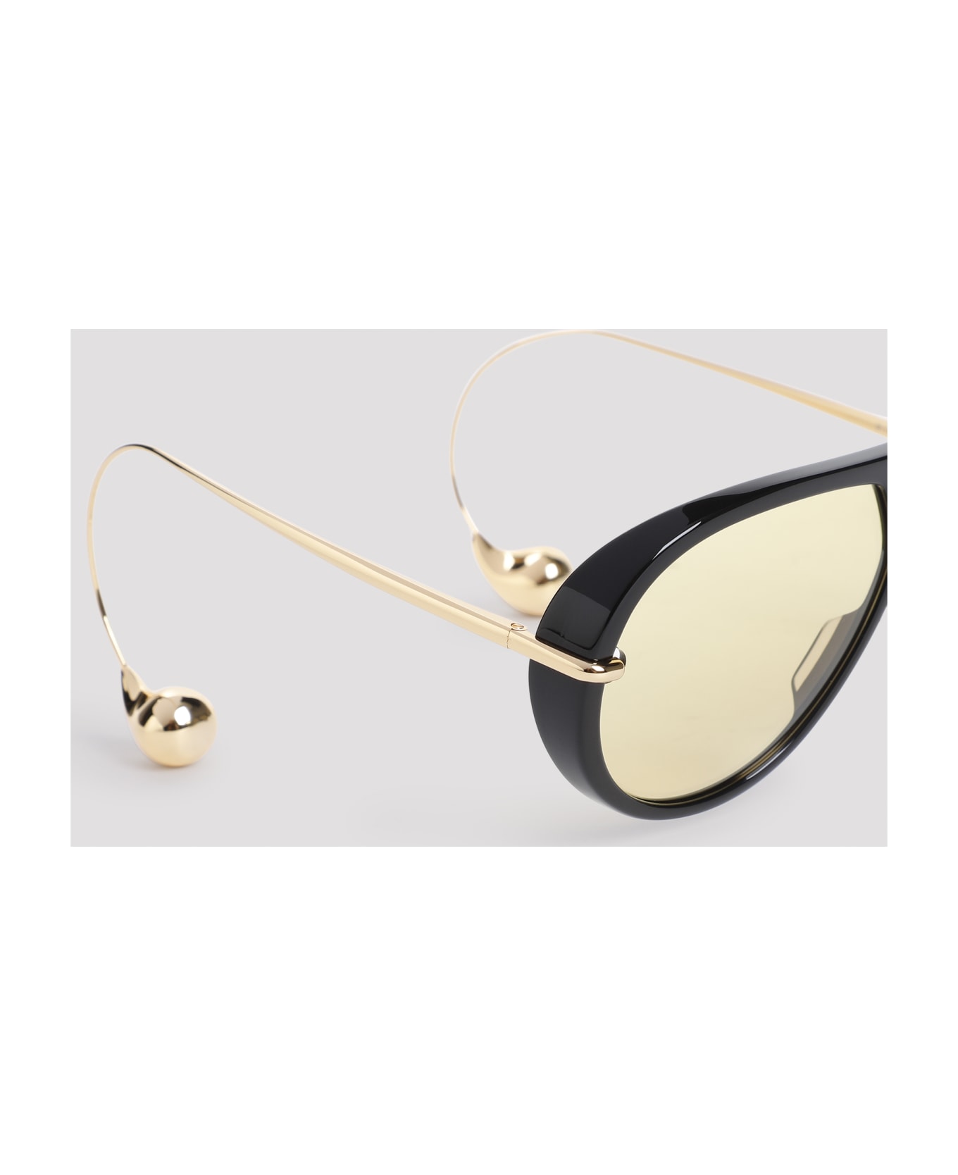 Bottega Veneta Acetate Sunglasses - Black Gold Yellow