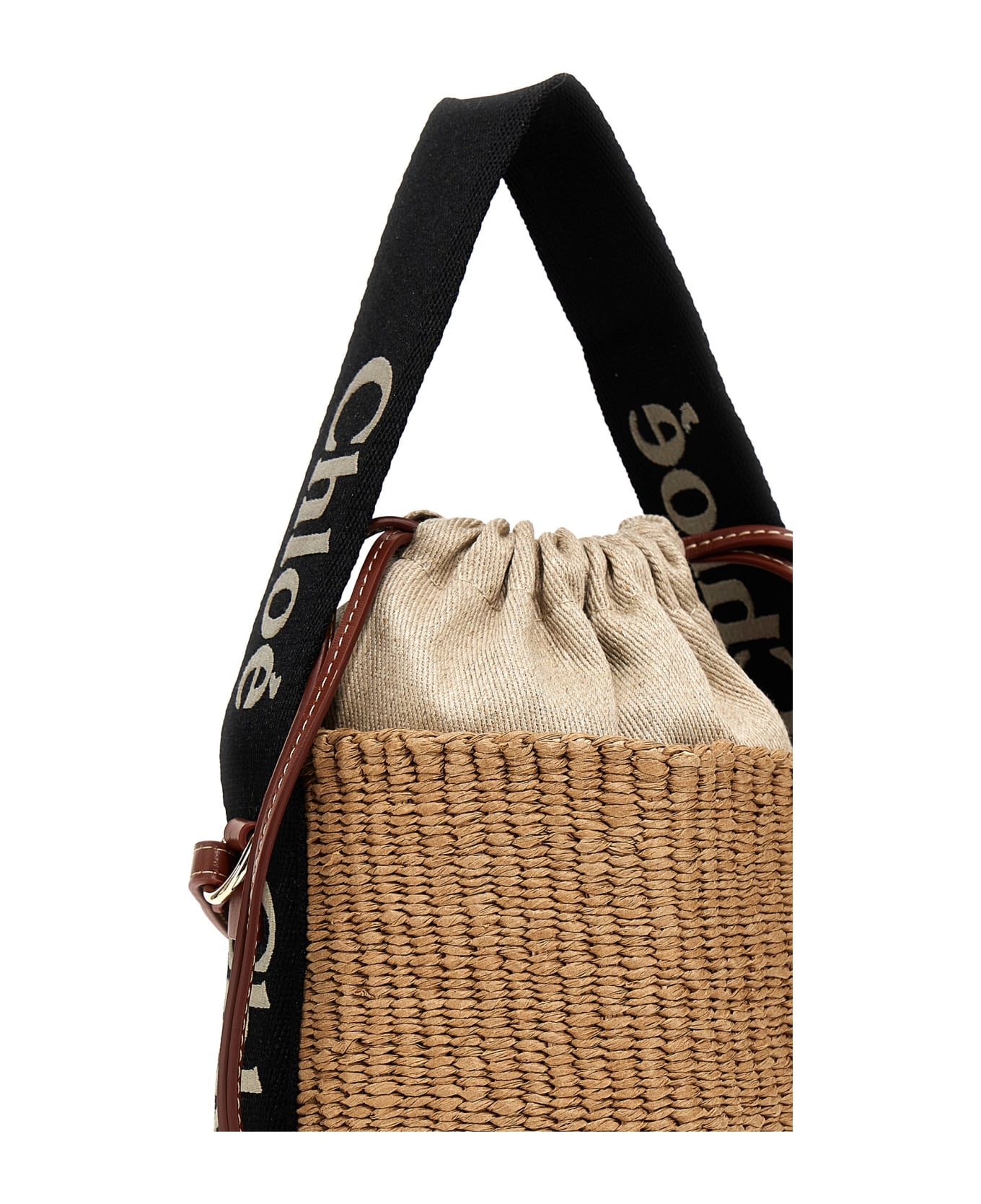 Chloé Woody Small Bucket Bag - Beige