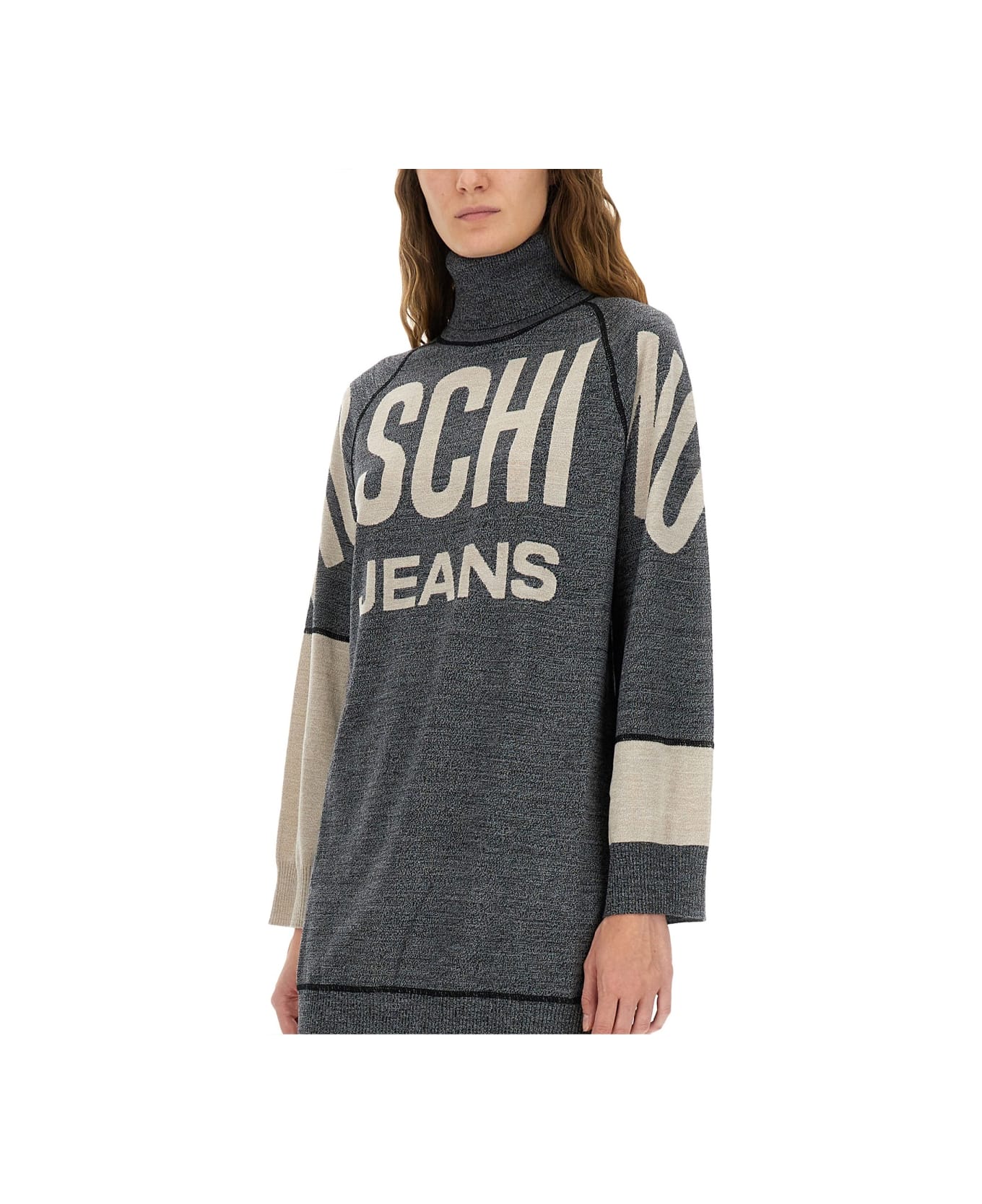 M05CH1N0 Jeans Inlaid Dress - GREY