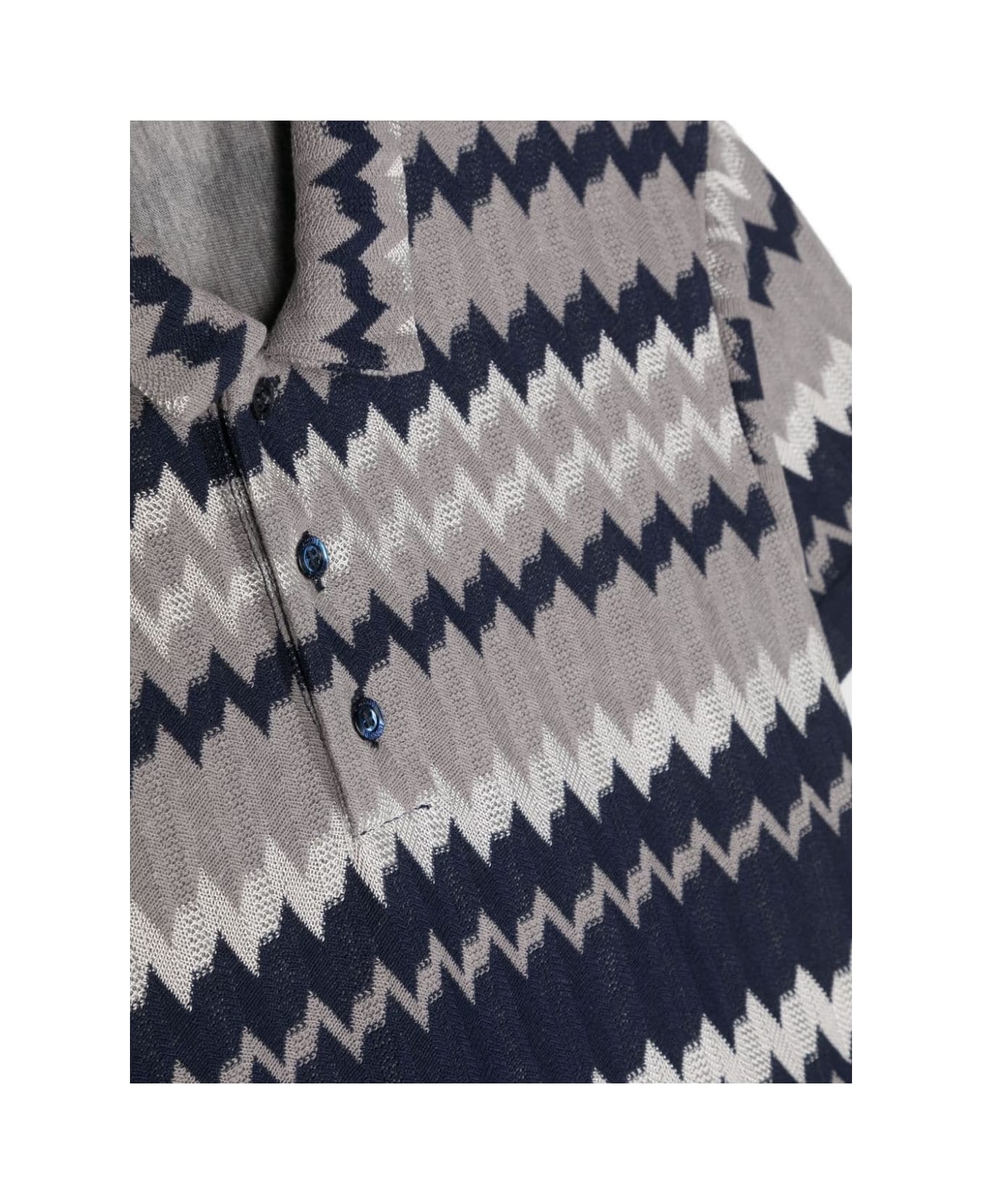 Missoni Kids Blue And Grey All-over Chevron Polo Shirt - Blue Tシャツ＆ポロシャツ