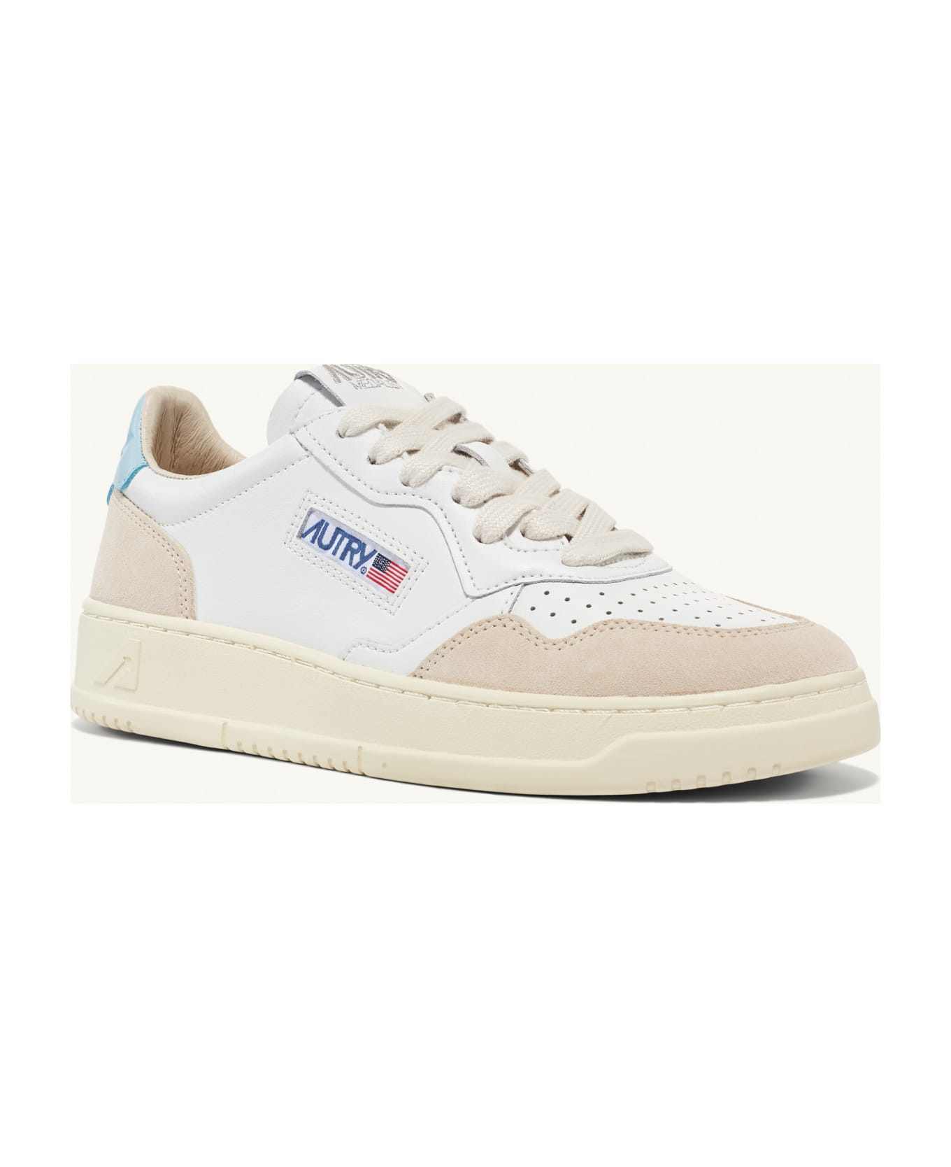 Autry Medalist Low Leat Suede - White St Blue
