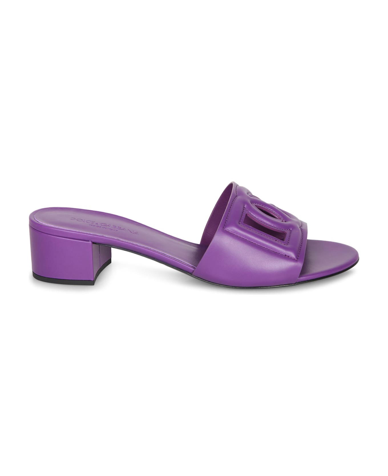 Dolce & Gabbana Purple Logo Mule Sandal - Purple