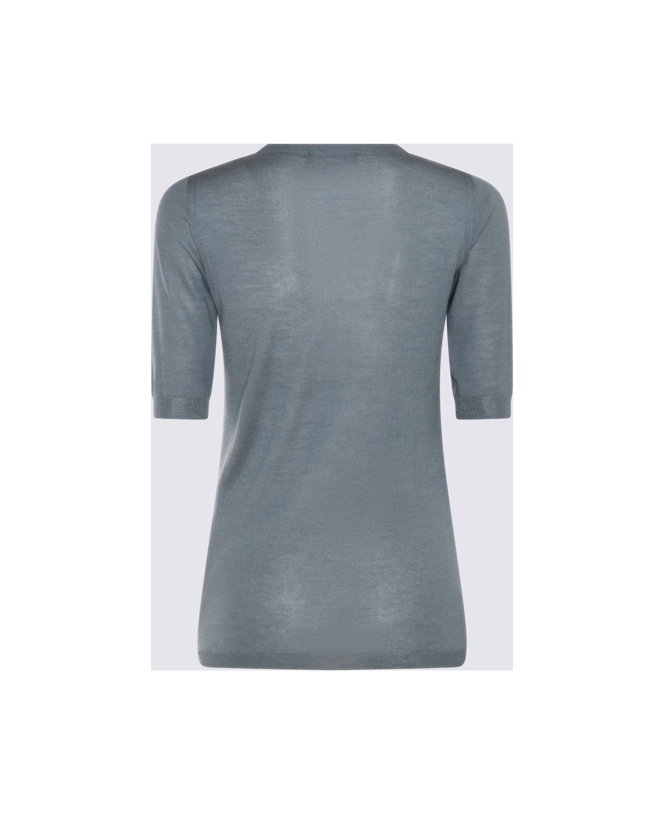 Fabiana Filippi Blue Grey Wool Knitwear - Avion Blue Tシャツ