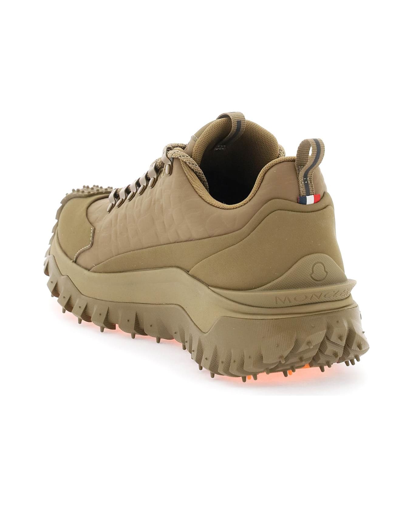 Moncler Trailgrip Low-top Sneakers In Embossed Nylon - Green
