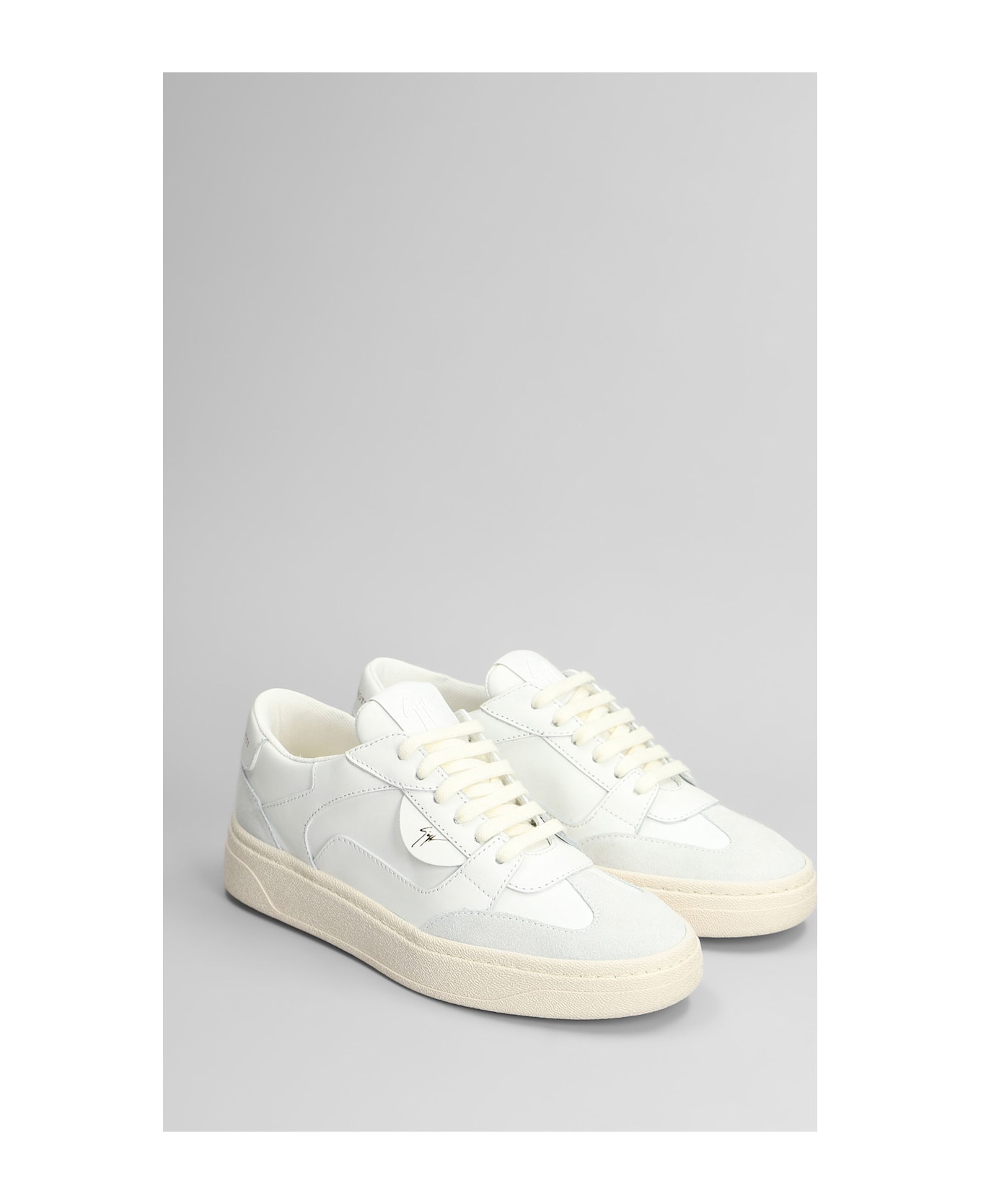Giuseppe Zanotti Gz94 Sneakers In White Suede And Leather - white