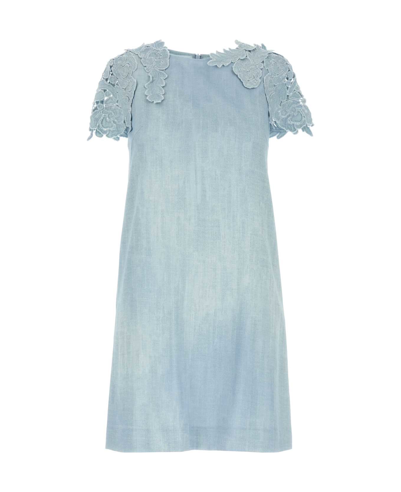 Ermanno Scervino Light Blue Viscose Mini Dress - STDENIMOLDCHIARA