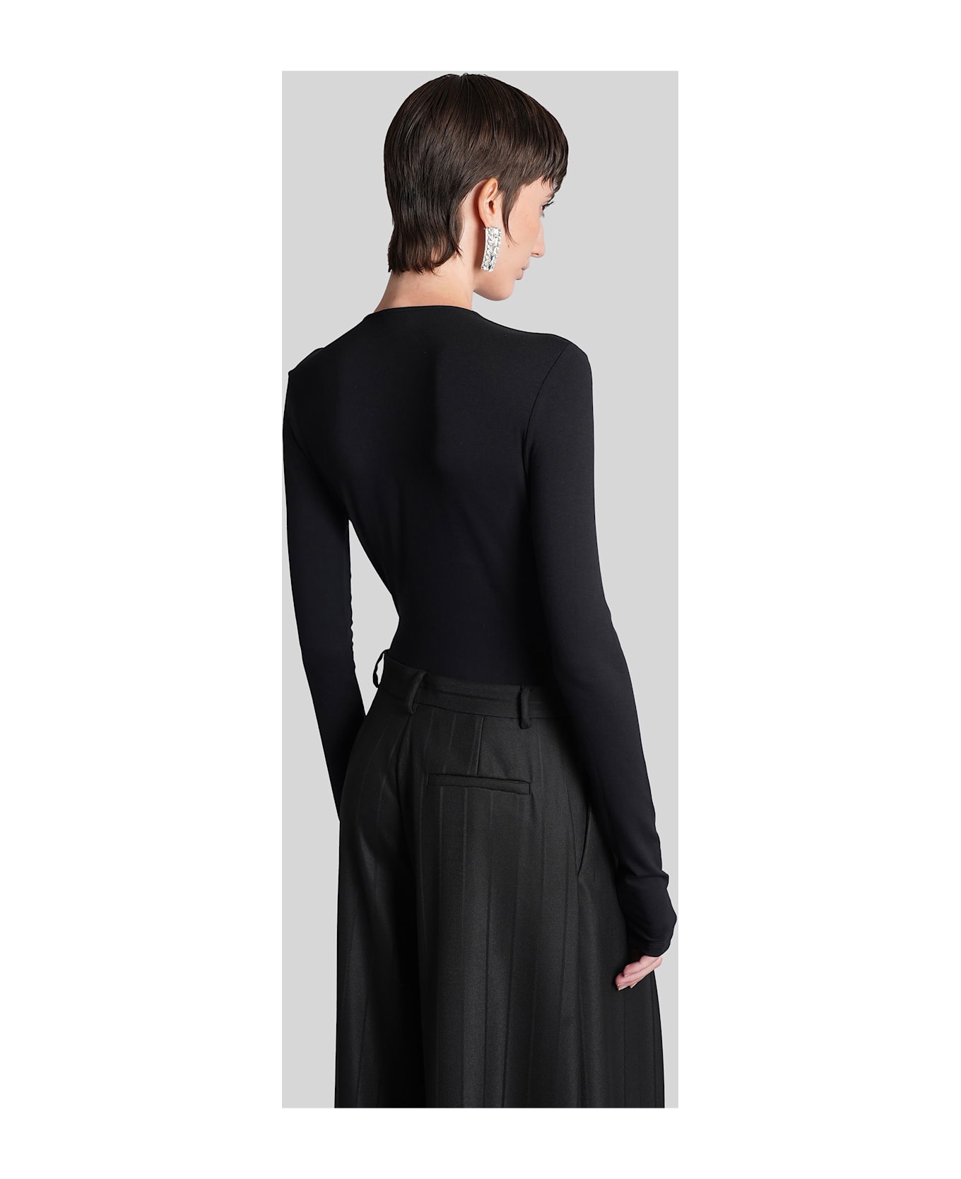 The Andamane Zelda Bodysuit Body In Black Viscose - black
