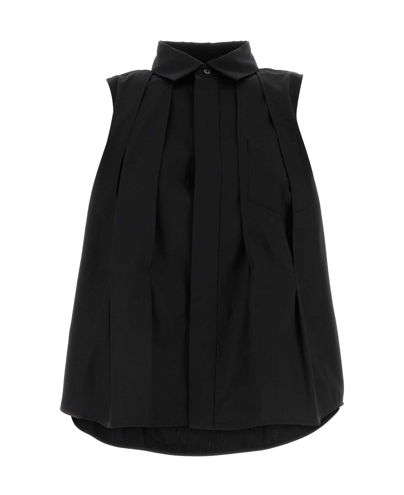 Sacai Black Polyester Blend Shirt - Black シャツ