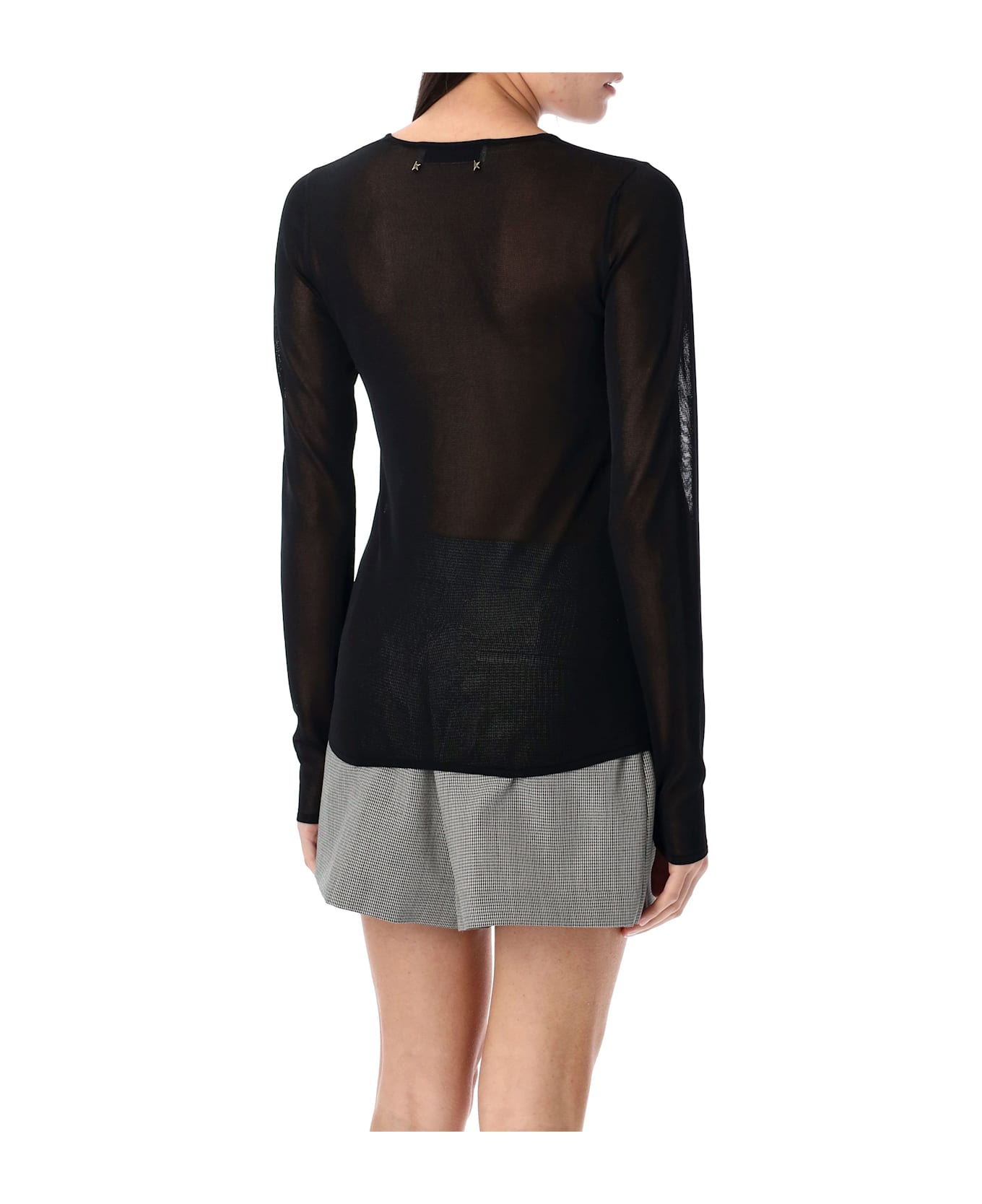 Golden Goose Long Sleeve Top Viscosa Knit - BLACK