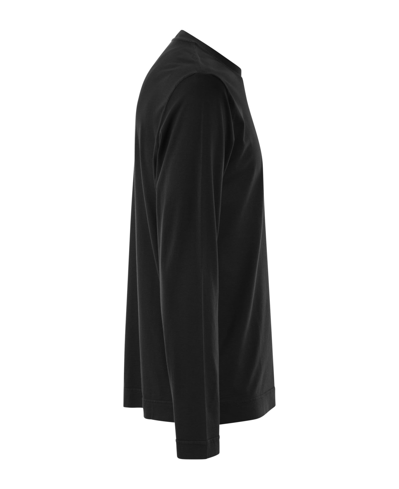 Fedeli Long-sleeved Cotton T-shirt - Black