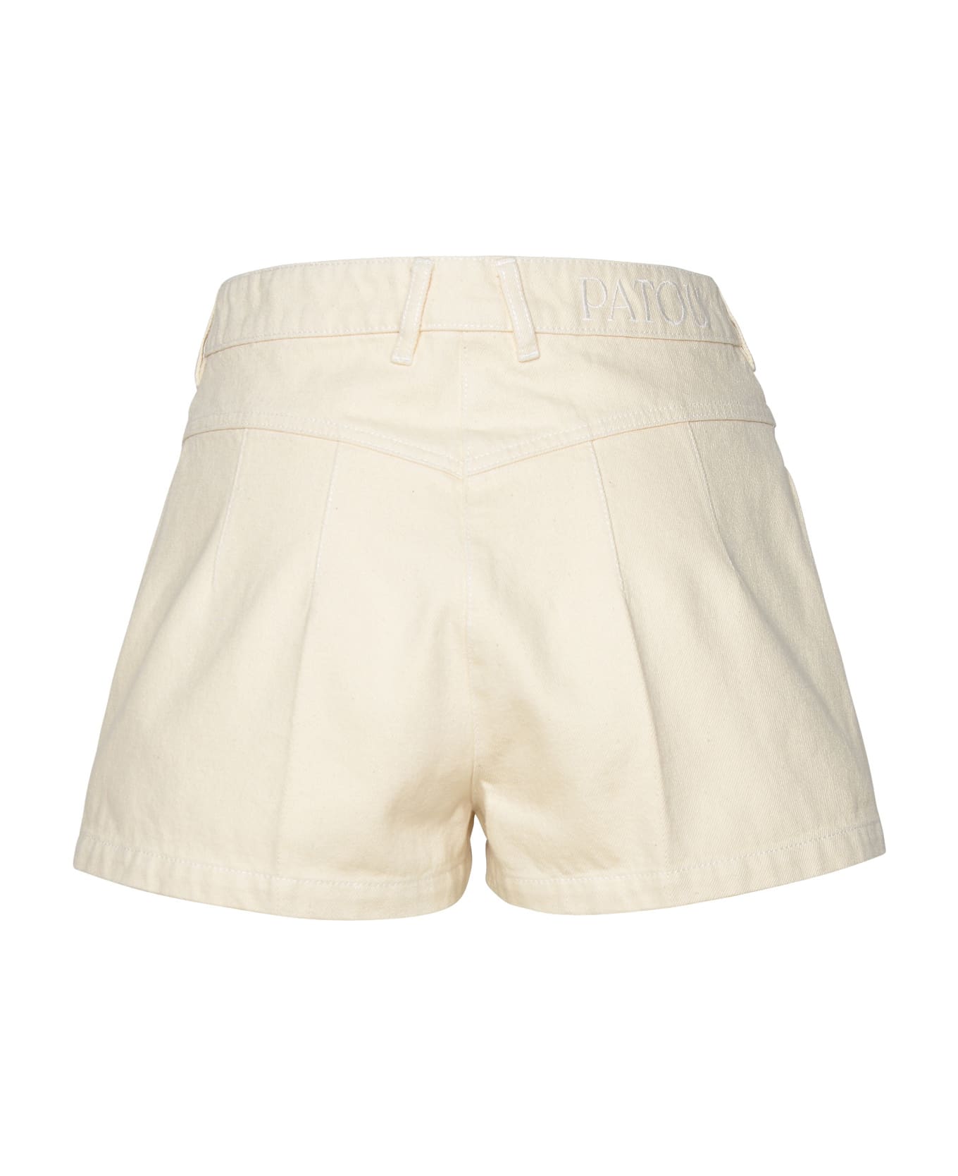 Patou Ivory Cotton Mini Shorts - Beige ショートパンツ