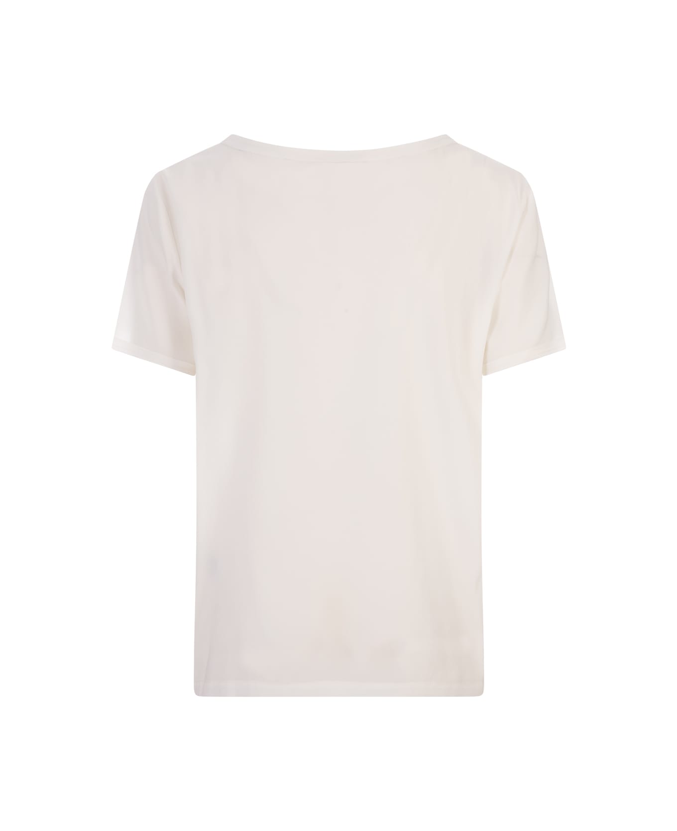 Her Shirt White Opaque Silk T-shirt - White