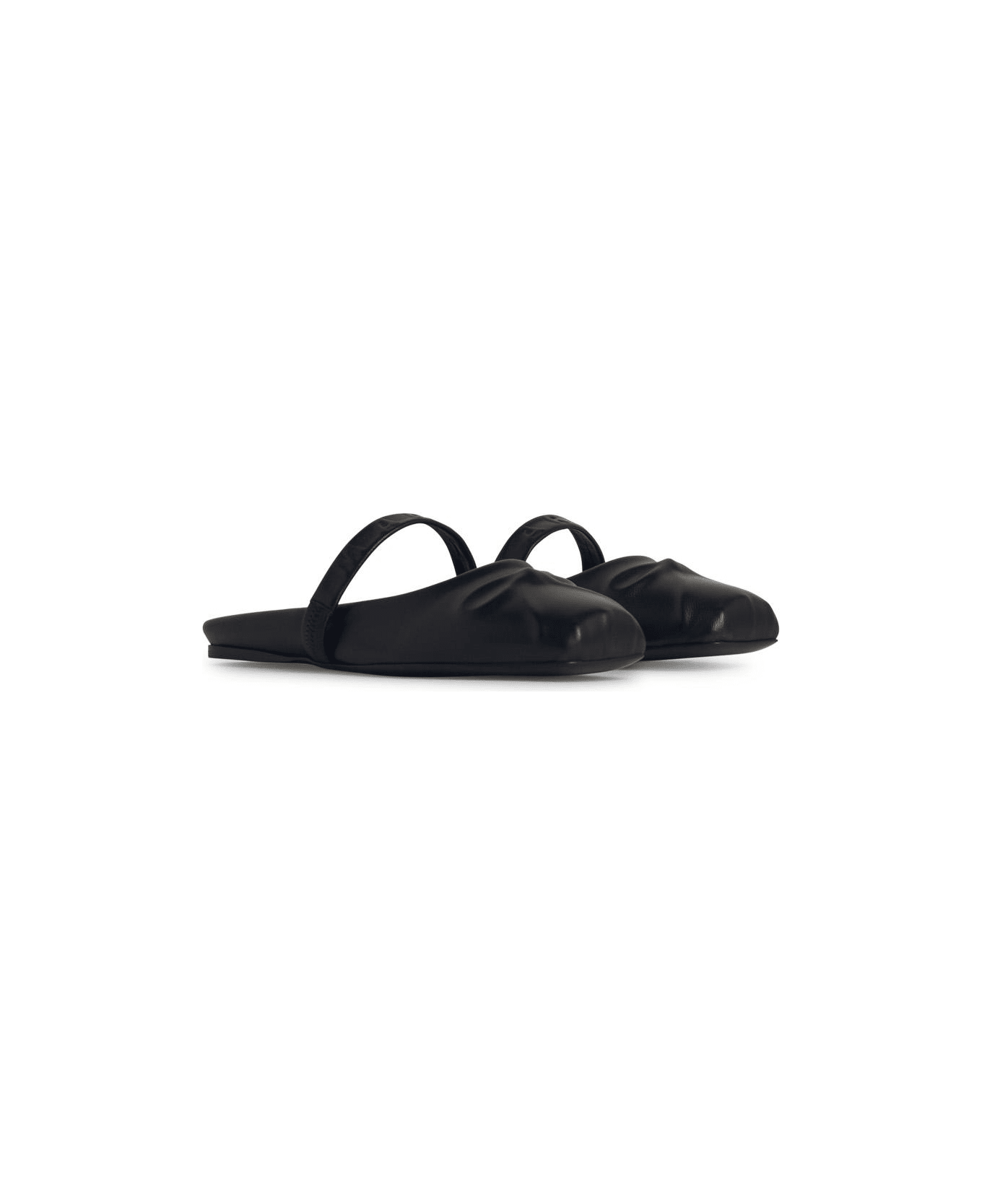 Marni Black Leather Slippers - Black