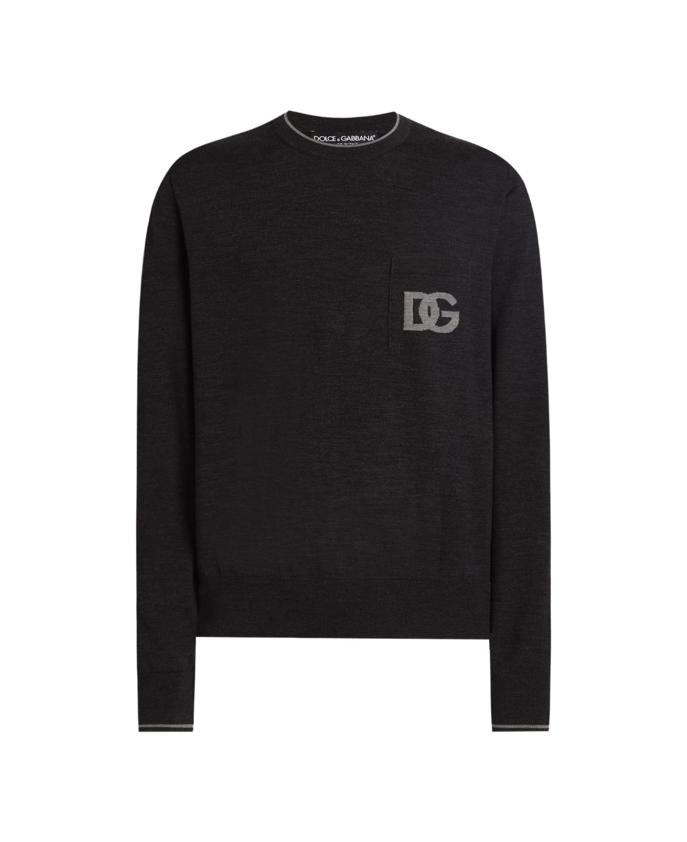 Dolce 
Gabbana Dolce &amp; Gabbana Dark Gray Ribbed Sweater