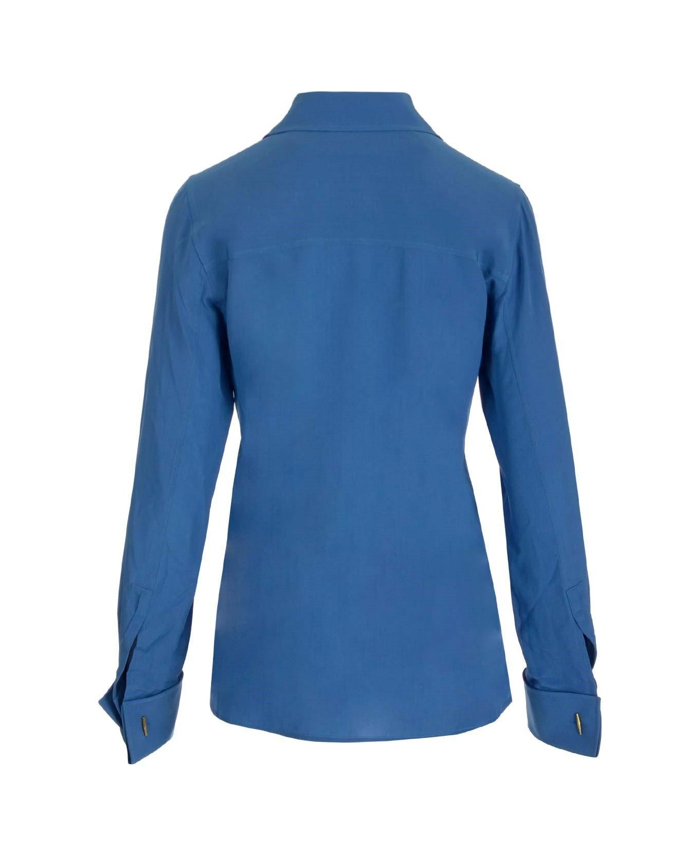 Saint Laurent Crepe De Chine Fitted Shirt - Deep blue