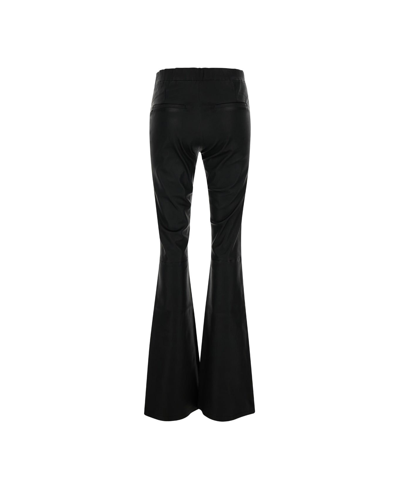 ARMA Black Flared Trousers In Leather Woman - Black