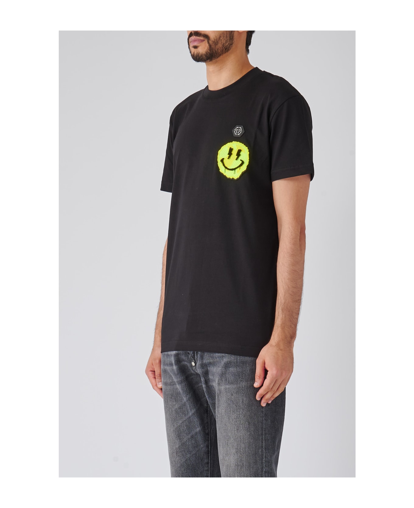 Philipp Plein T-shirt Round Neck Ss Smile T-shirt - NERO シャツ