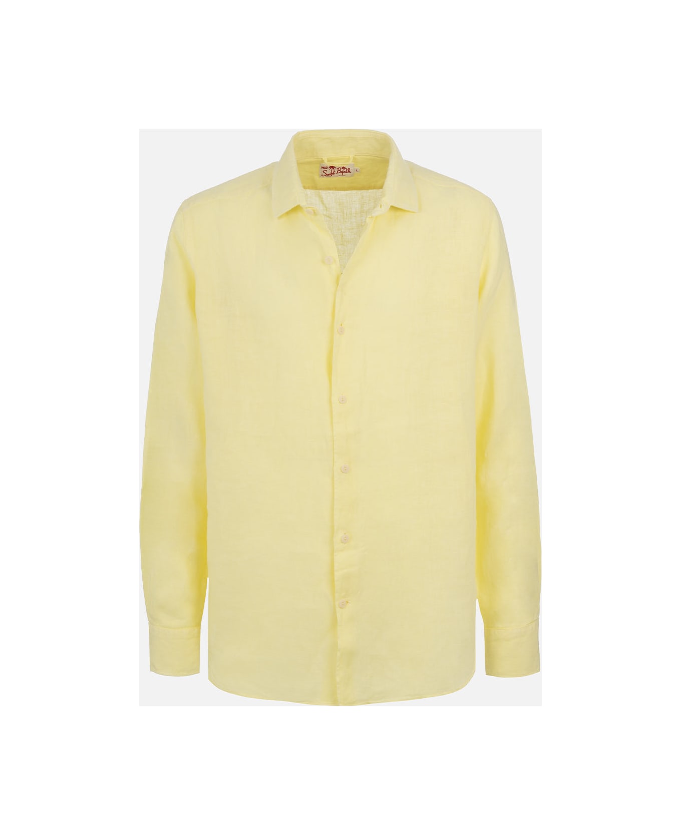 MC2 Saint Barth Man Pale Yellow Linen Shirt Pamplona - YELLOW