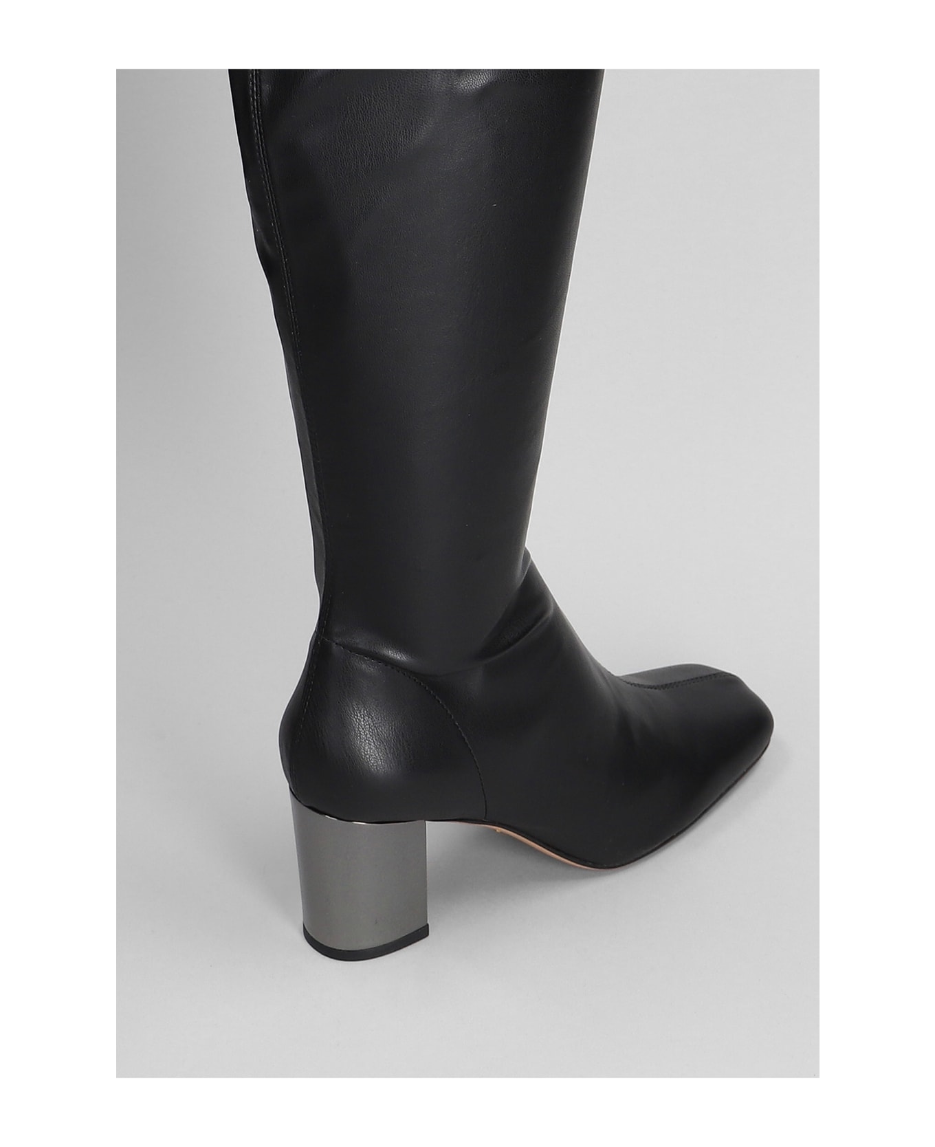 Lola Cruz High Heels Boots In Black Leather - black