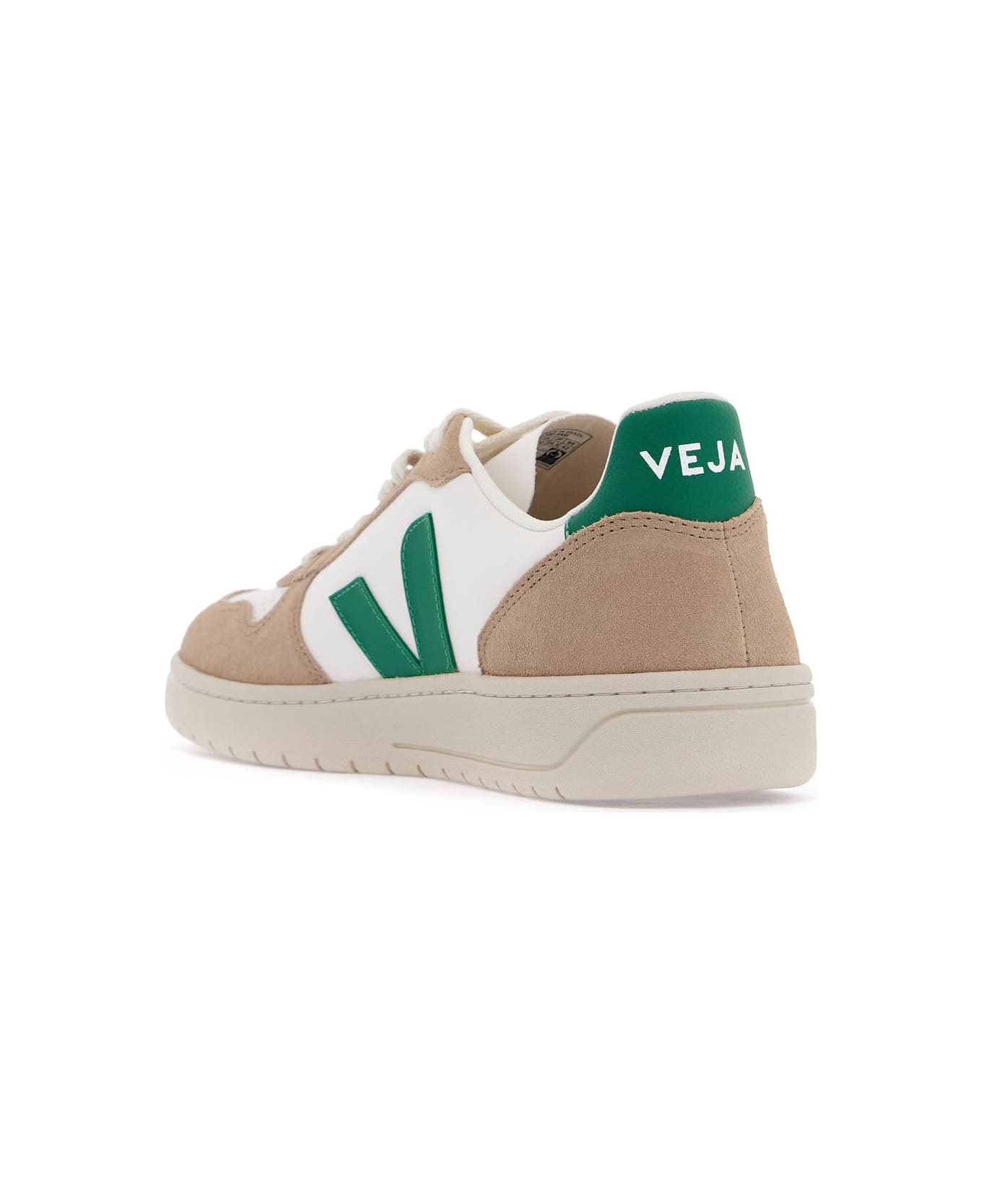 Veja V-10 Sneakers - EXTRA WHITE EMERAUDE SAHARA (Beige)