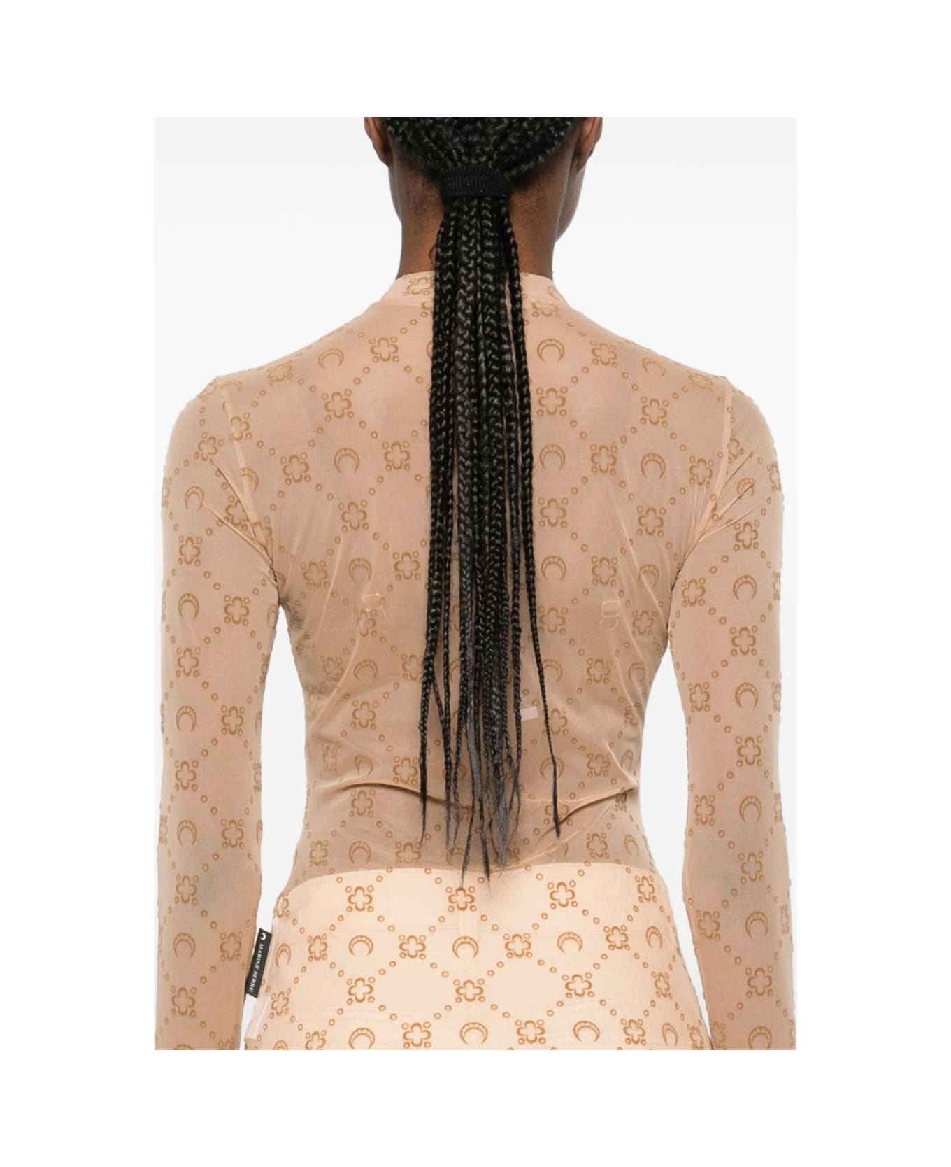 Marine Serre Monogram High-neck Top - Camel