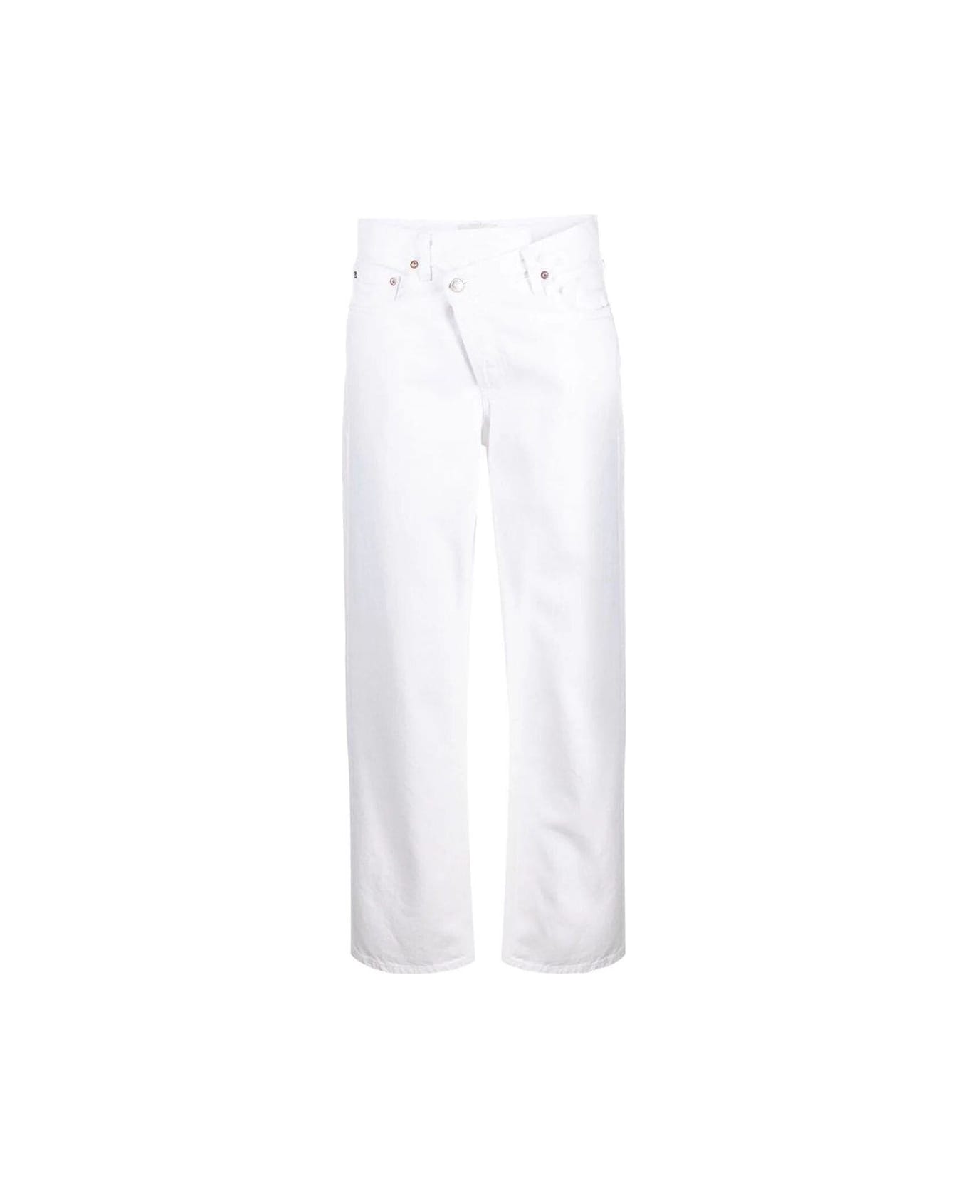 AGOLDE Criss Cross Mid-rise Straight-leg Jeans - White