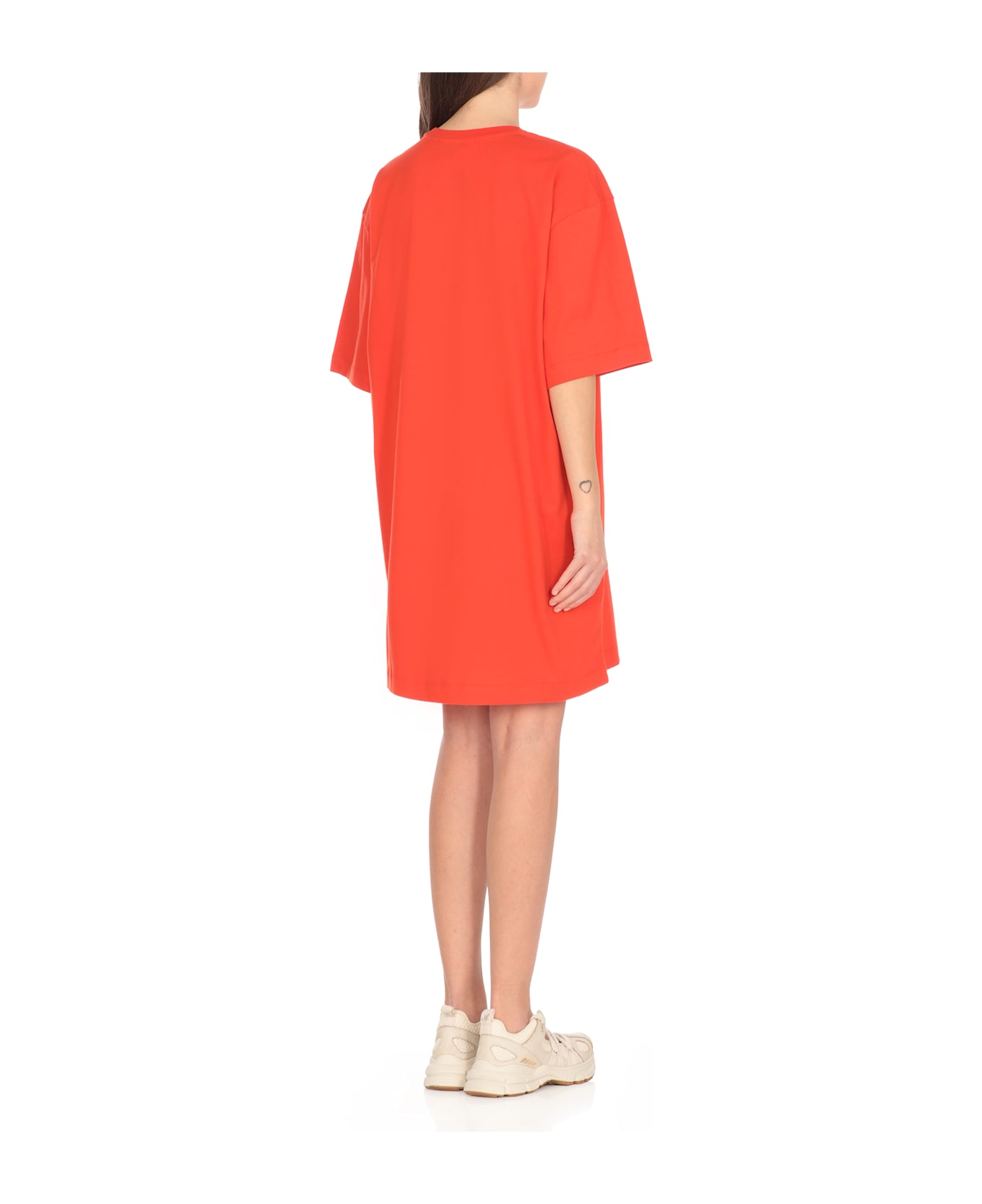 MSGM Dress With Logo - Orange
