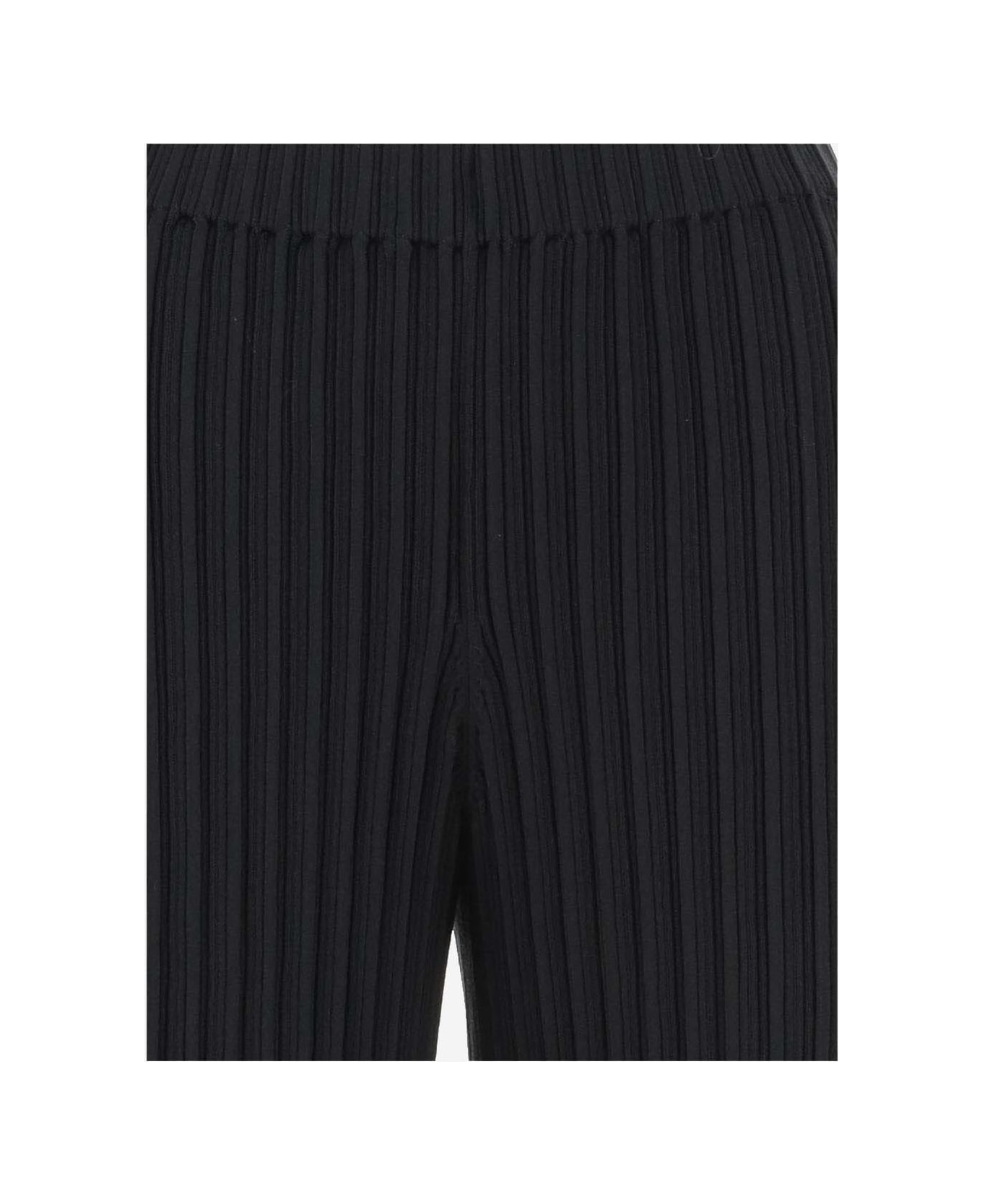 By Malene Birger Ribbed Cotton Blend Pants - Black ボトムス