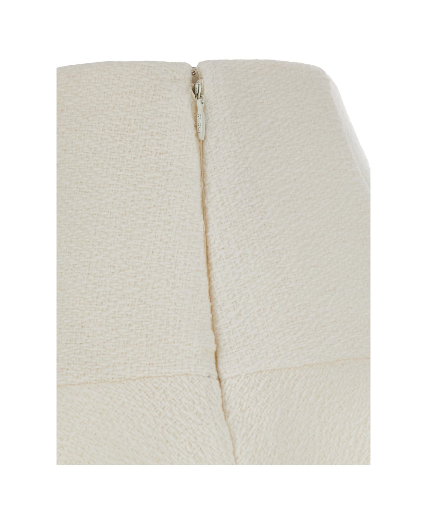 Gucci White Skirt With Hidden Side Closure In Wool Boucle Woman - White