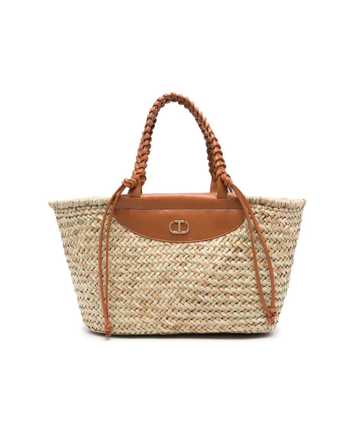 TwinSet Bicolor Tote - Straw Brown トートバッグ