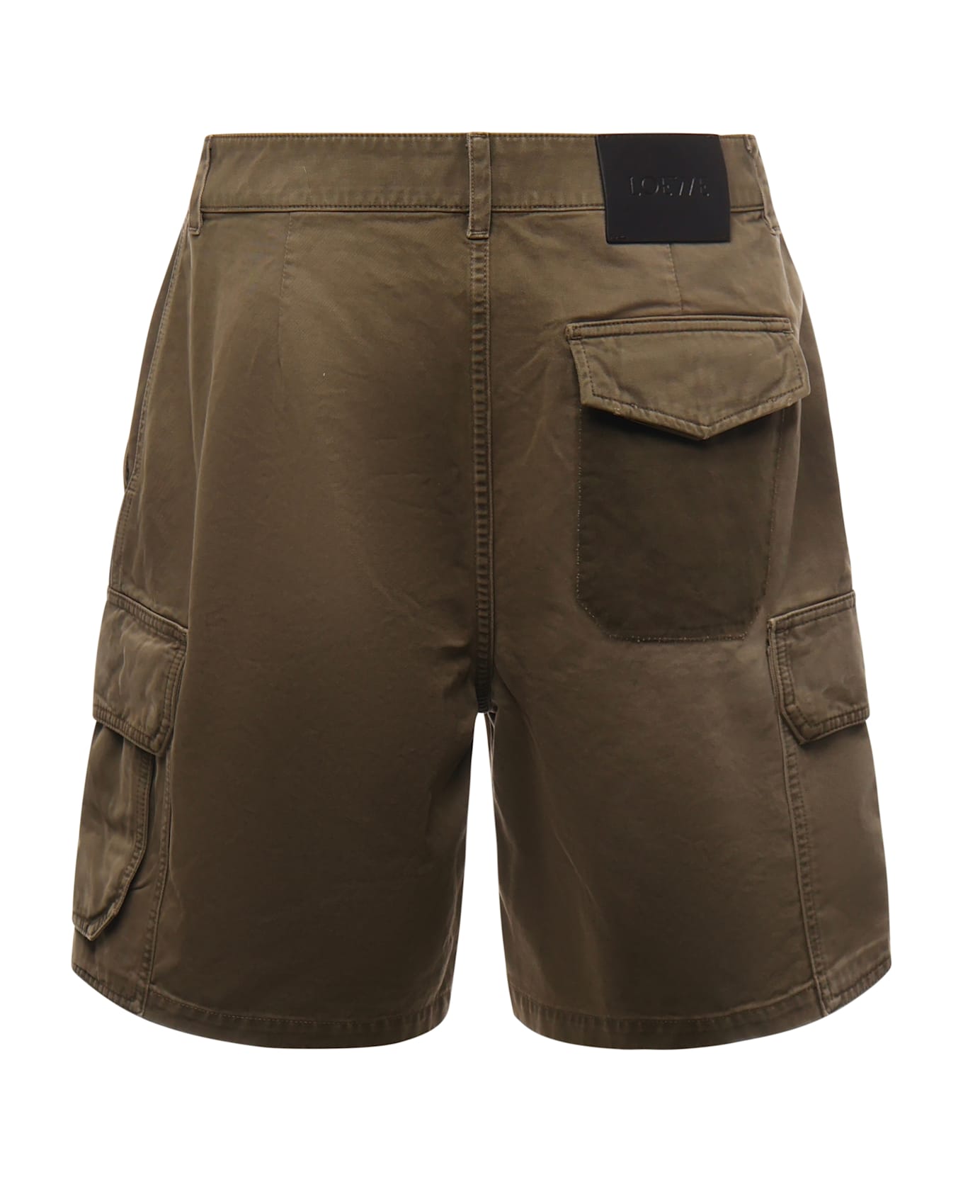 Loewe Cotton Cargo Shorts - Khaki green