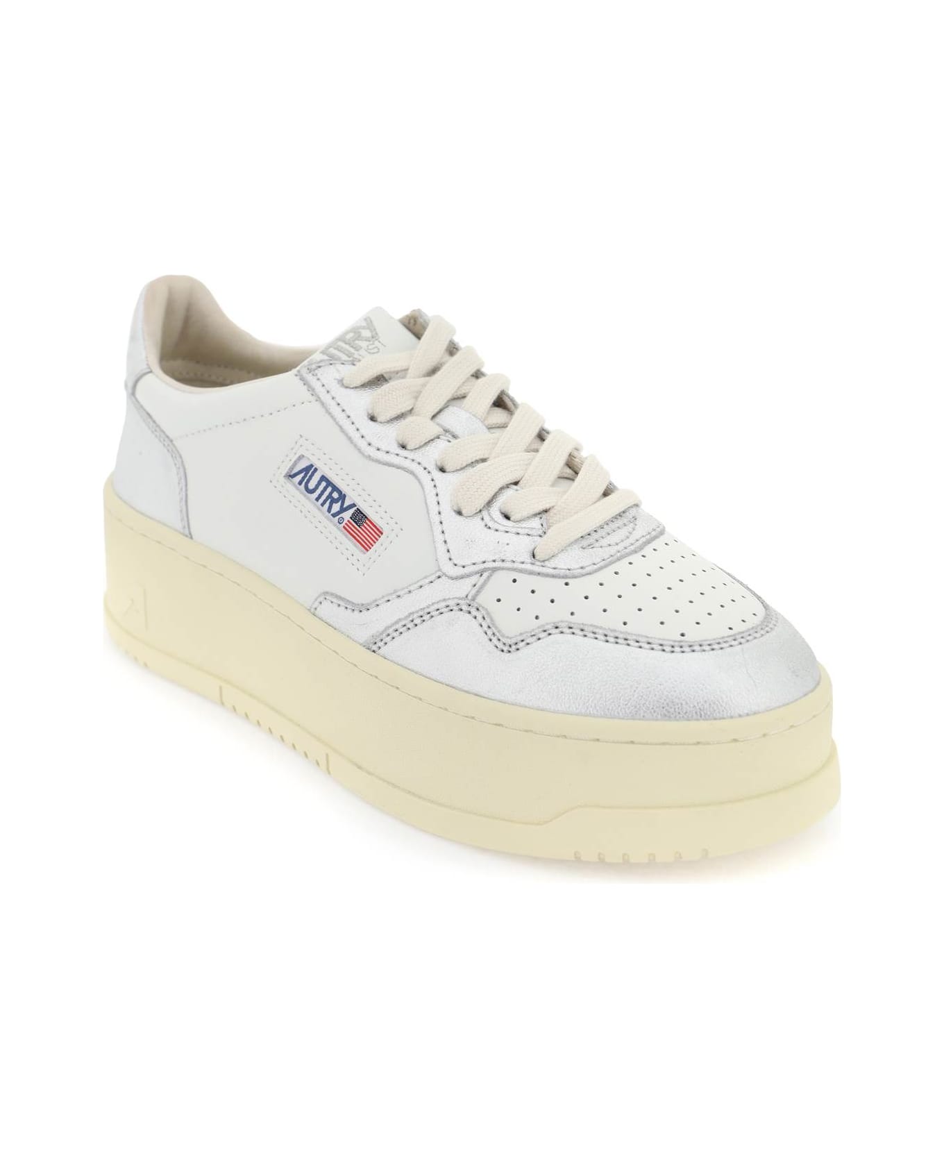 Autry Medalist Low Sneakers - WHITE SILVER (Silver)