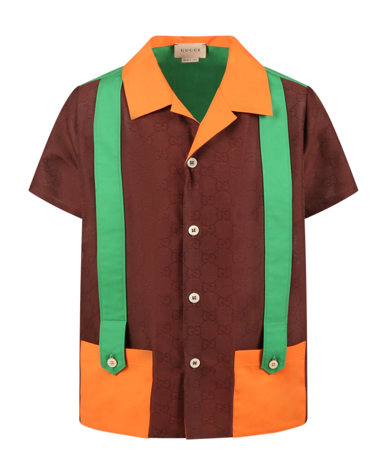 Gucci Multicolor Shirt For Boy With Double Gg - Multicolor