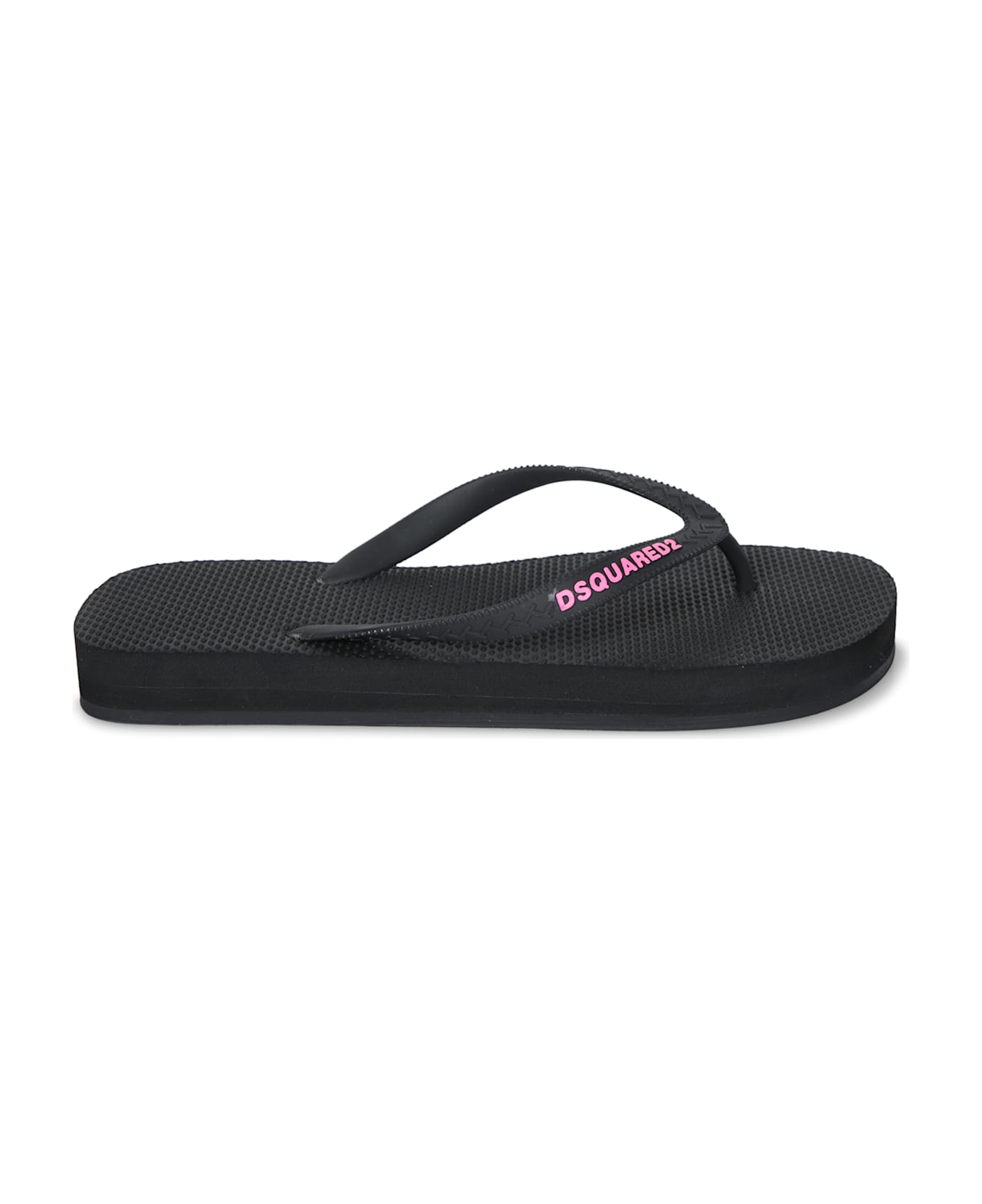 Dsquared2 Black And Pink Rubber Flip-flops - Pink