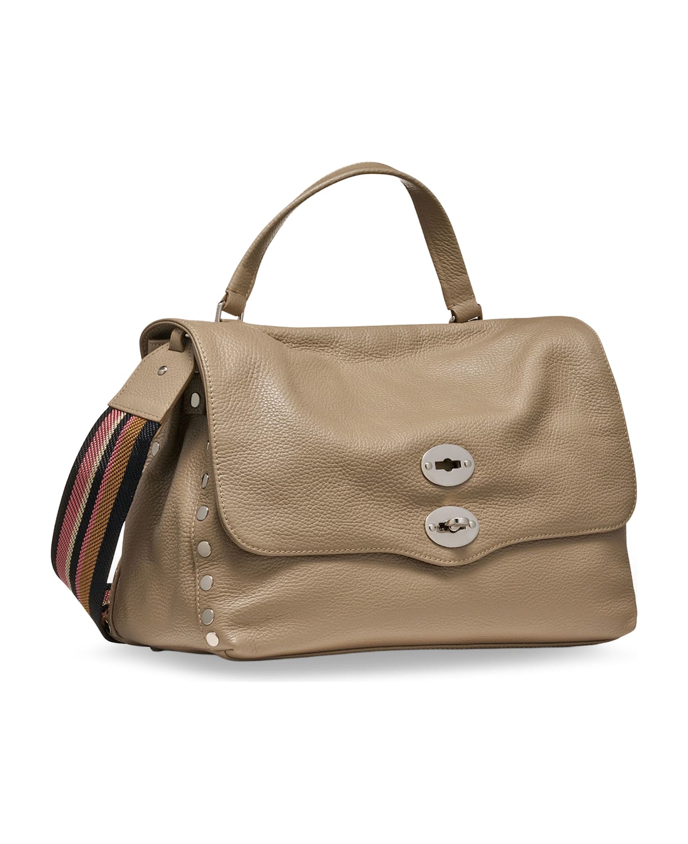 Zanellato Postina M Leather Crossbody Bag With Double Shoulder Strap - Graycreta