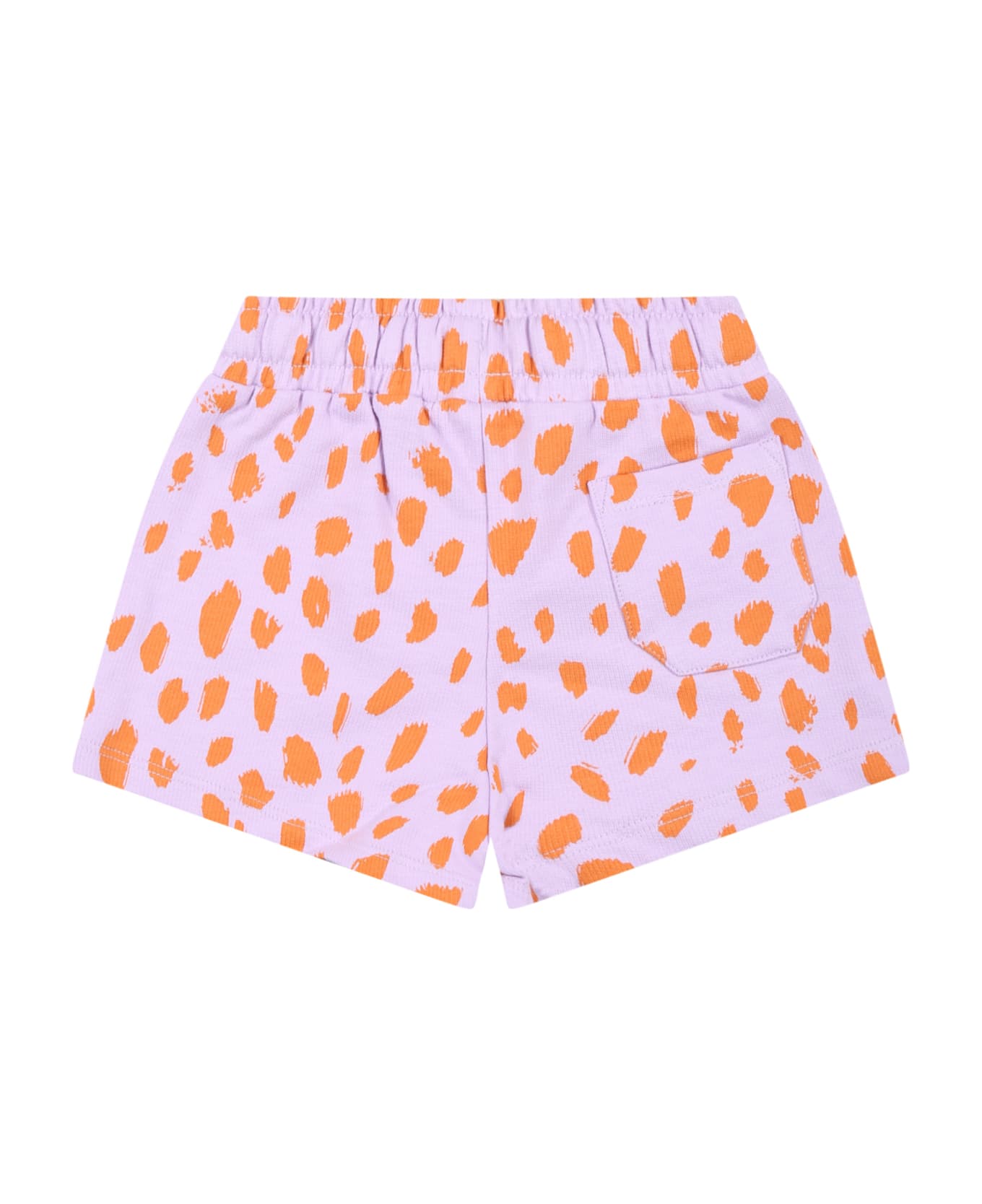 Stella McCartney Kids Purple Shorts For Baby Girl With Animal Print - Violet